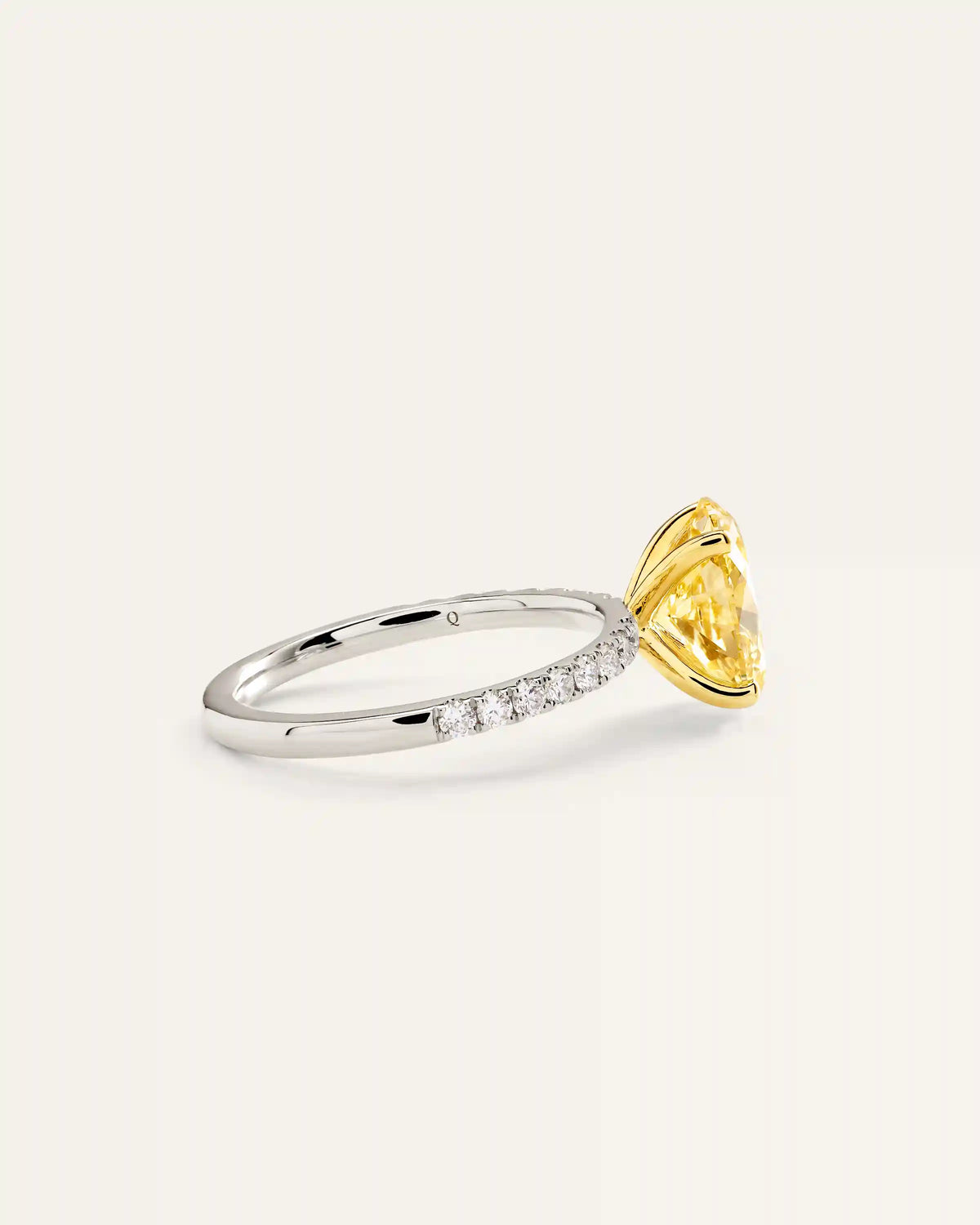 14K Gold Yellow Lab Grown Diamond Oval Pave Engagement Ring - 2ct