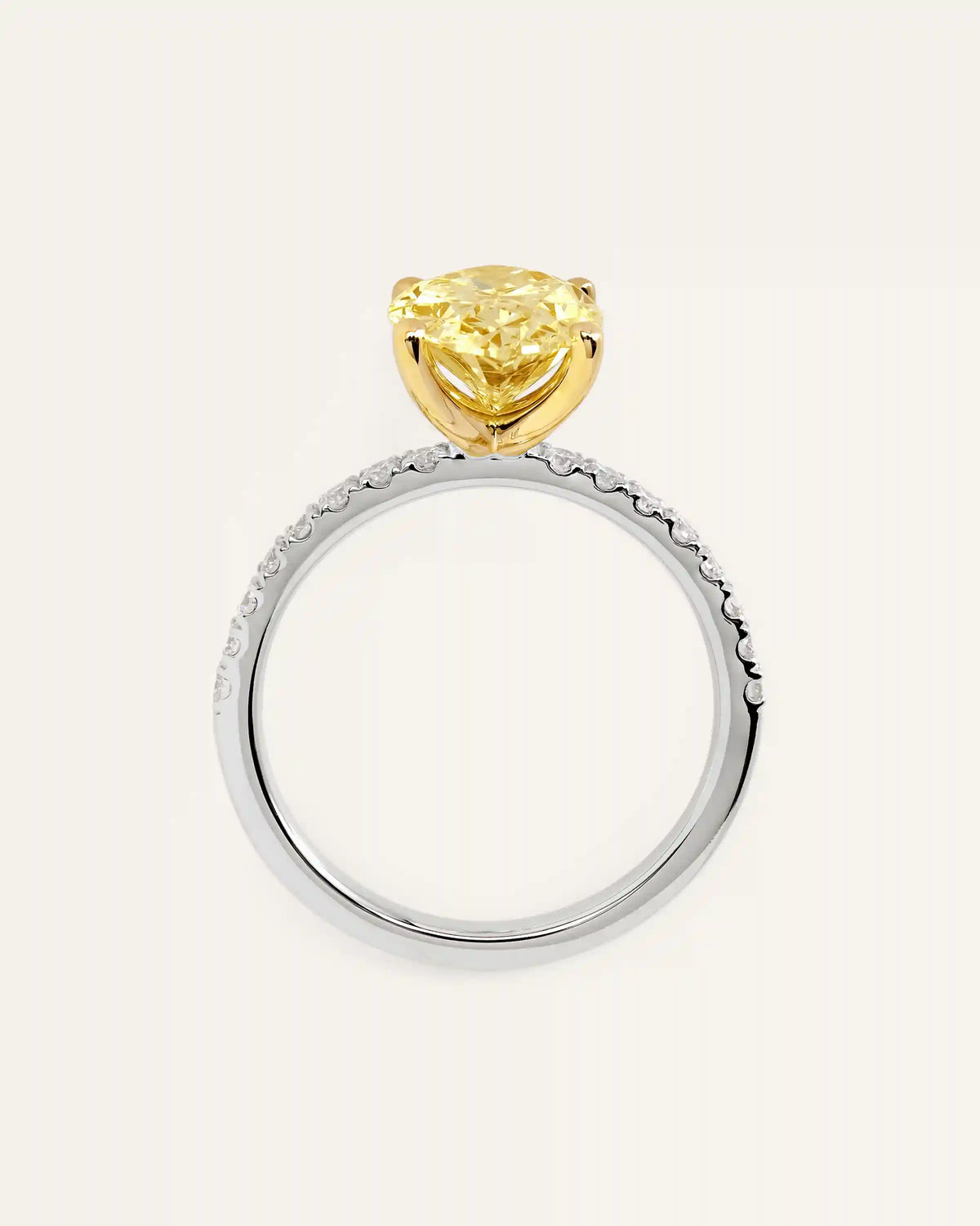 14K Gold Yellow Lab Grown Diamond Oval Pave Engagement Ring - 3ct