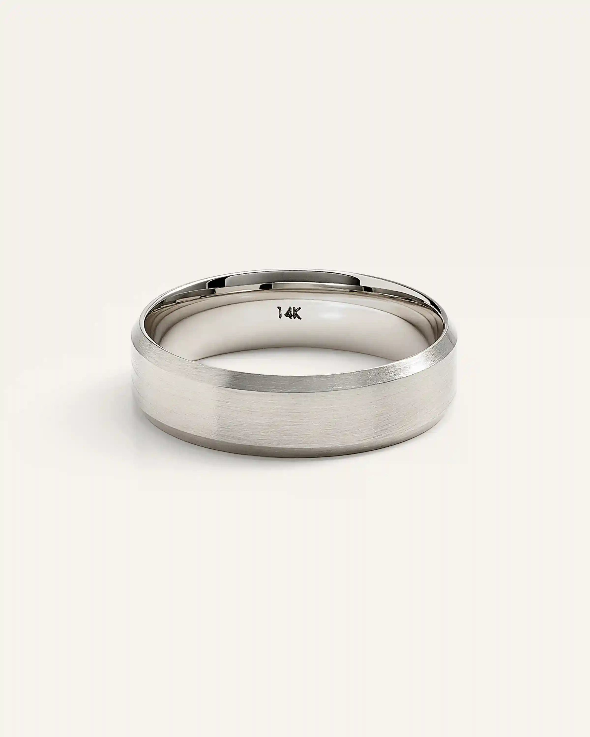 Beveled Edge Satin Finish Band