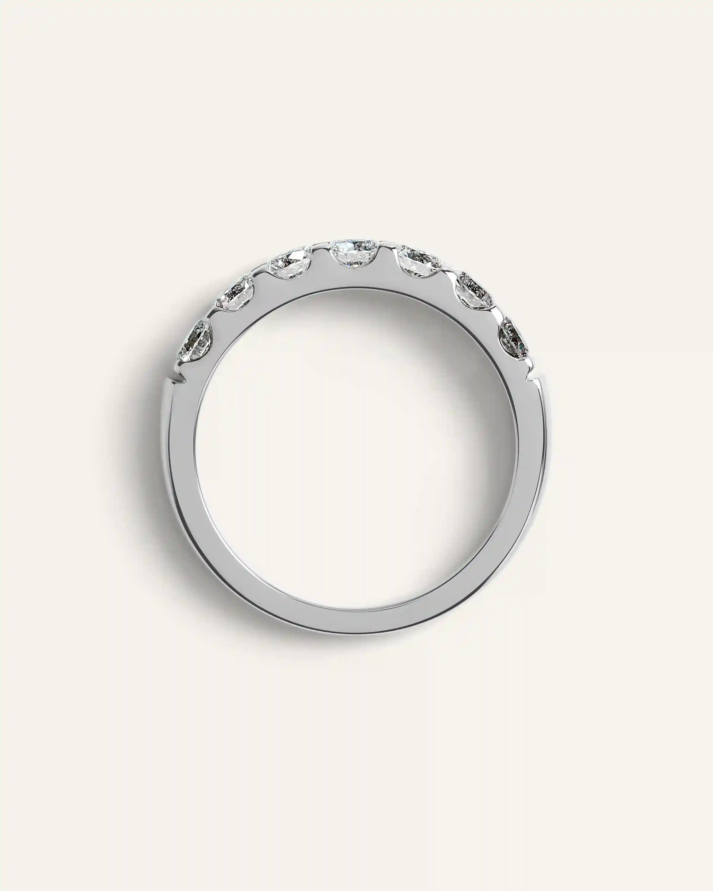 14K Gold Natural Diamond Seven Stone Band - 1ctw