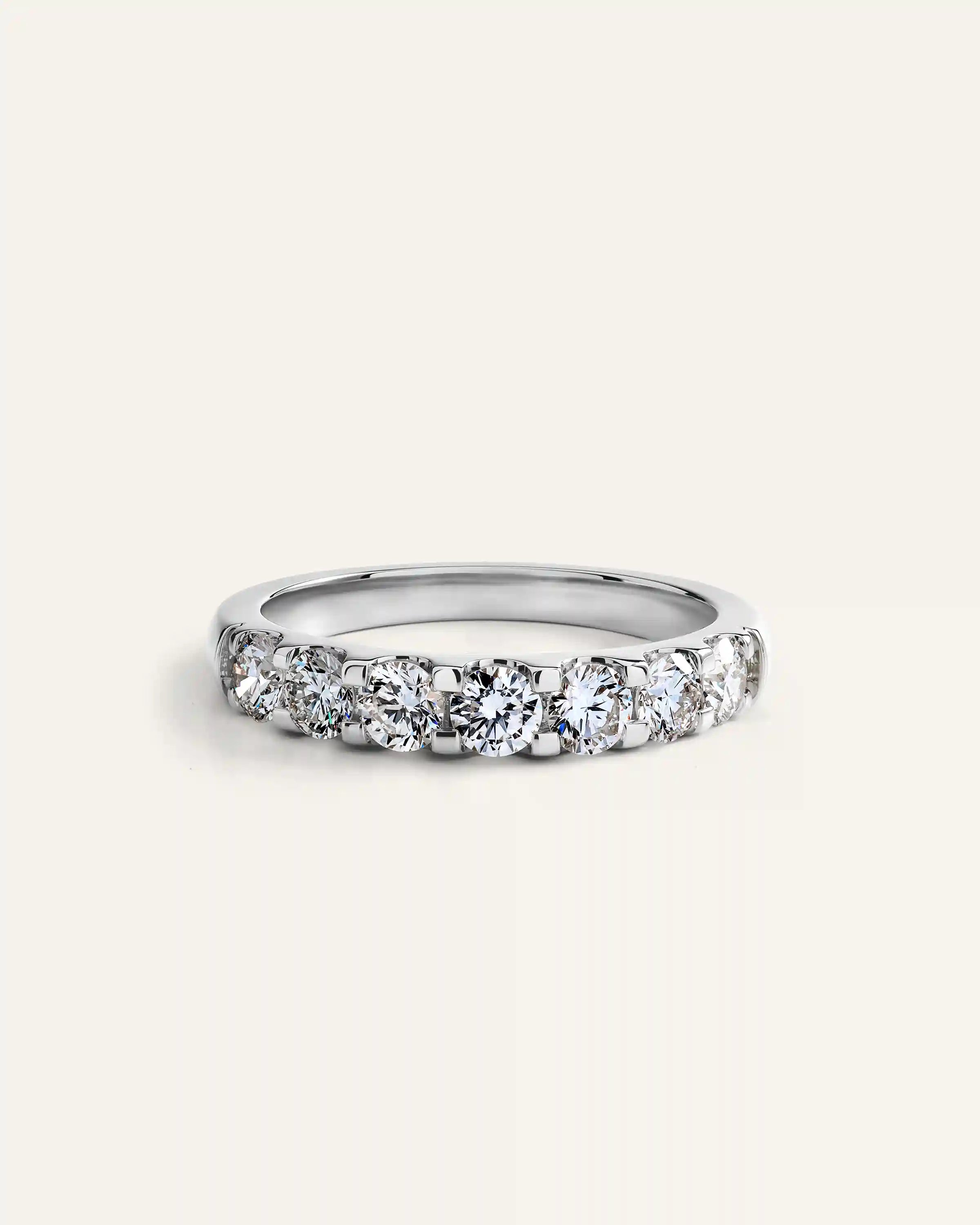 14K Gold Natural Diamond Seven Stone Band - 1ctw