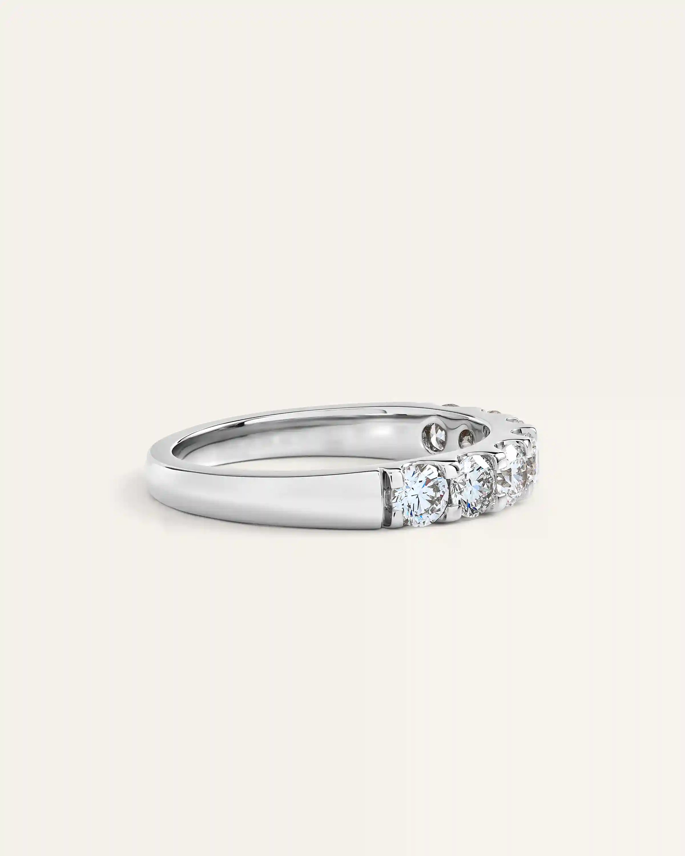 14K Gold Natural Diamond Seven Stone Band - 1ctw