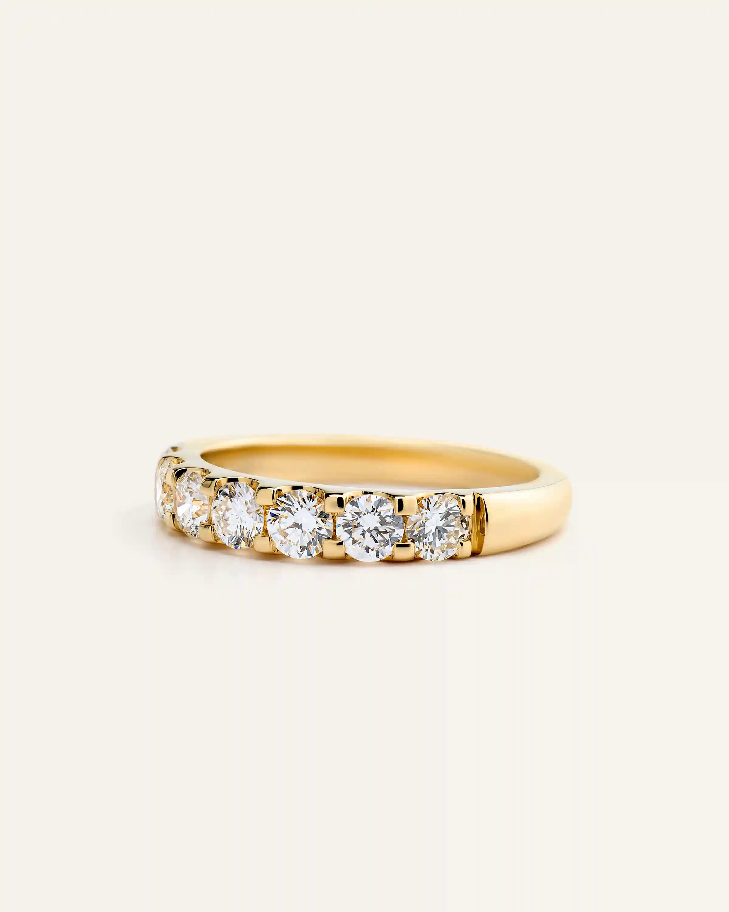 14K Gold Natural Diamond Seven Stone Band - 1ctw