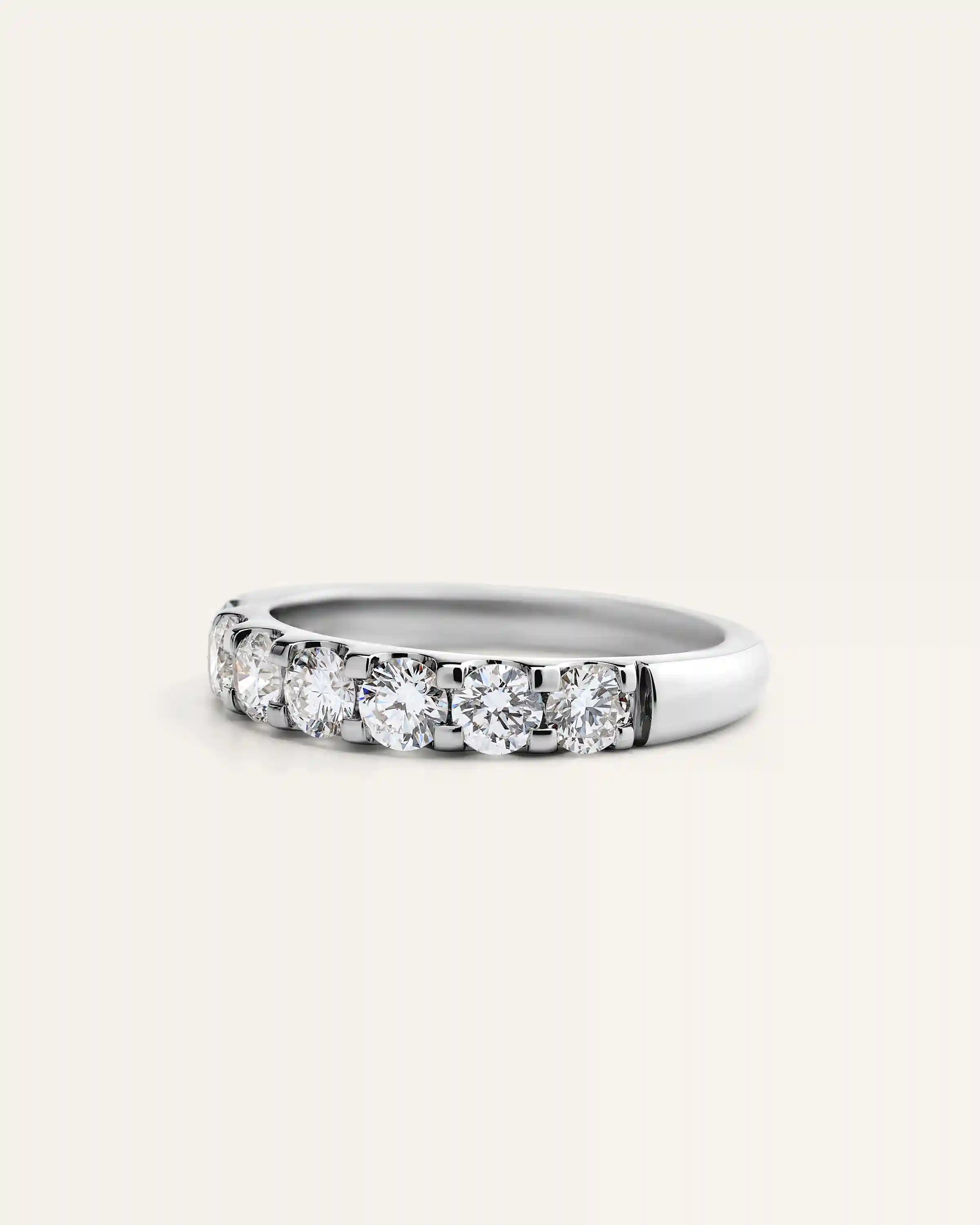 14K Gold Natural Diamond Seven Stone Band - 1ctw