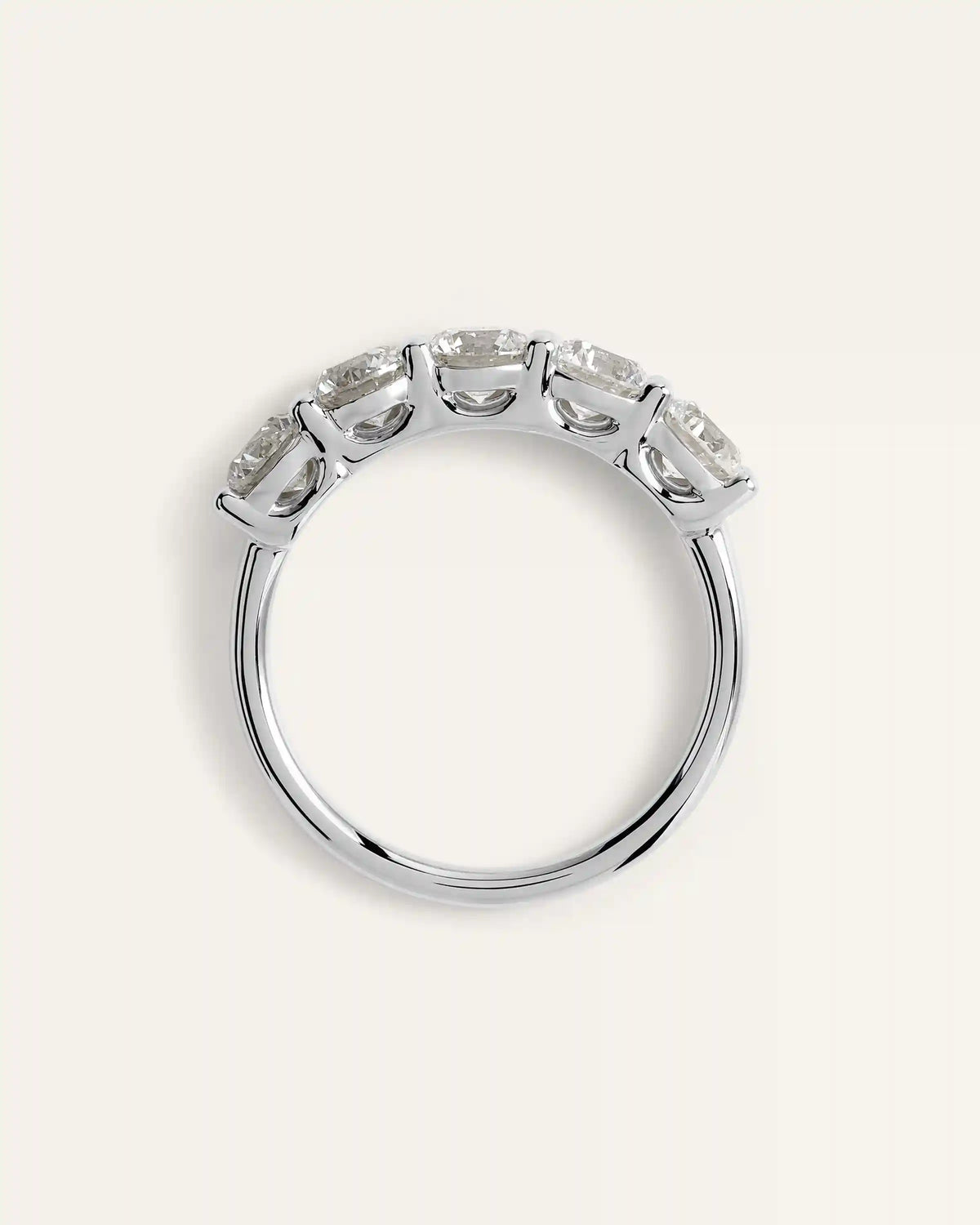 14K Gold Natural Diamond Five Stone Band - 2ctw
