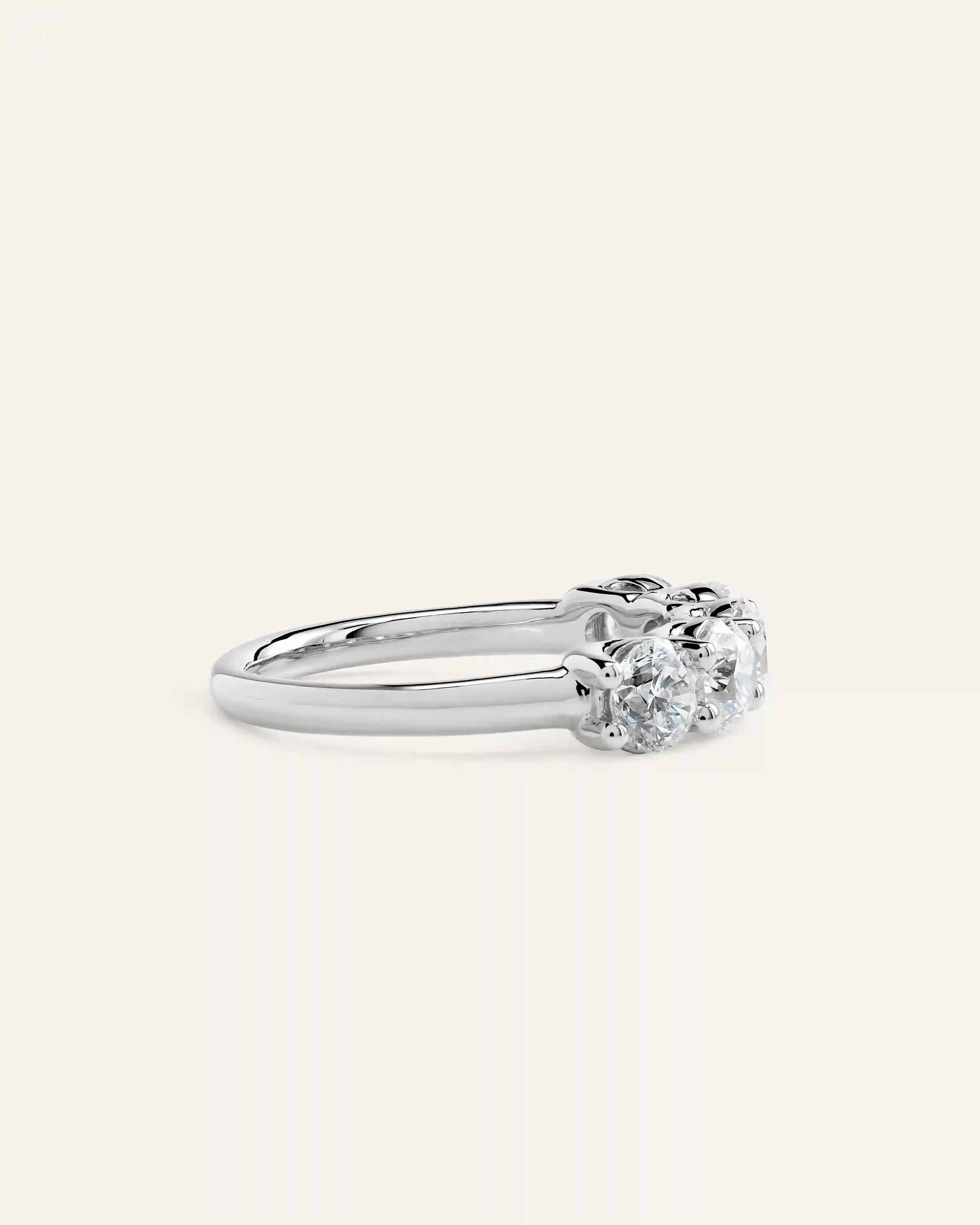 14K Gold Natural Diamond Five Stone Band - 2ctw