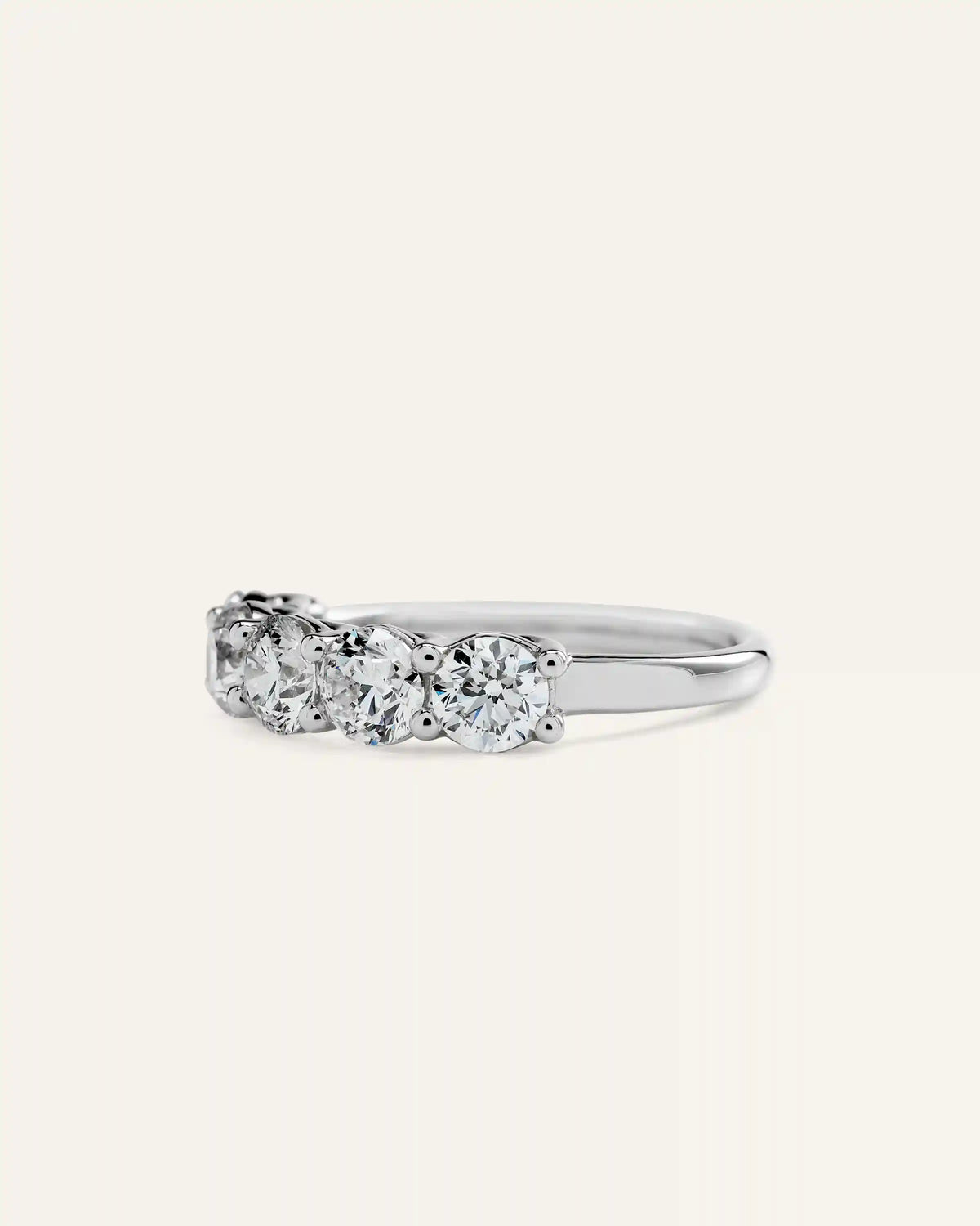 14K Gold Natural Diamond Five Stone Band - 2ctw