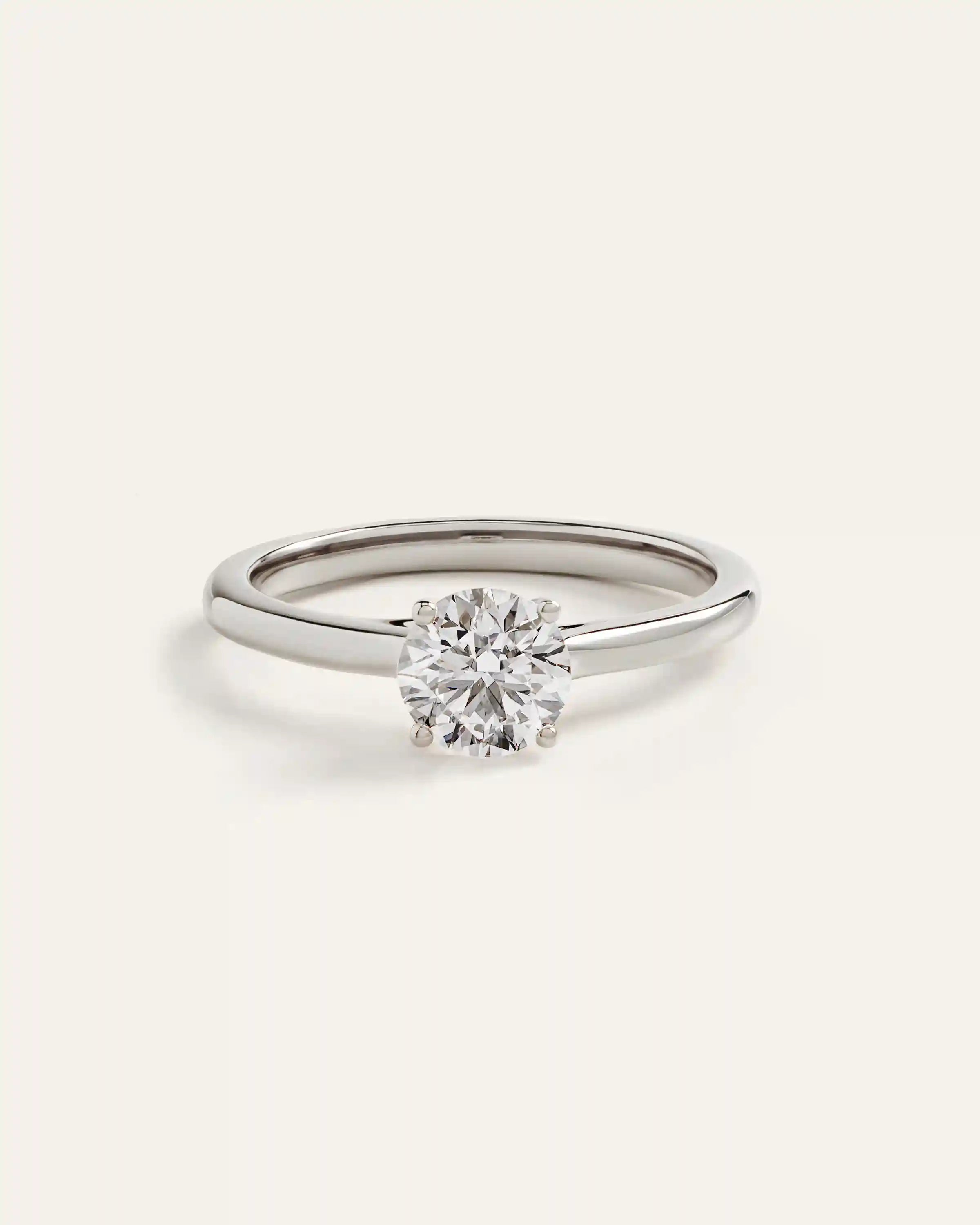 Lab Grown Diamond Round Trellis Cathedral Engagement Ring - 1ct
