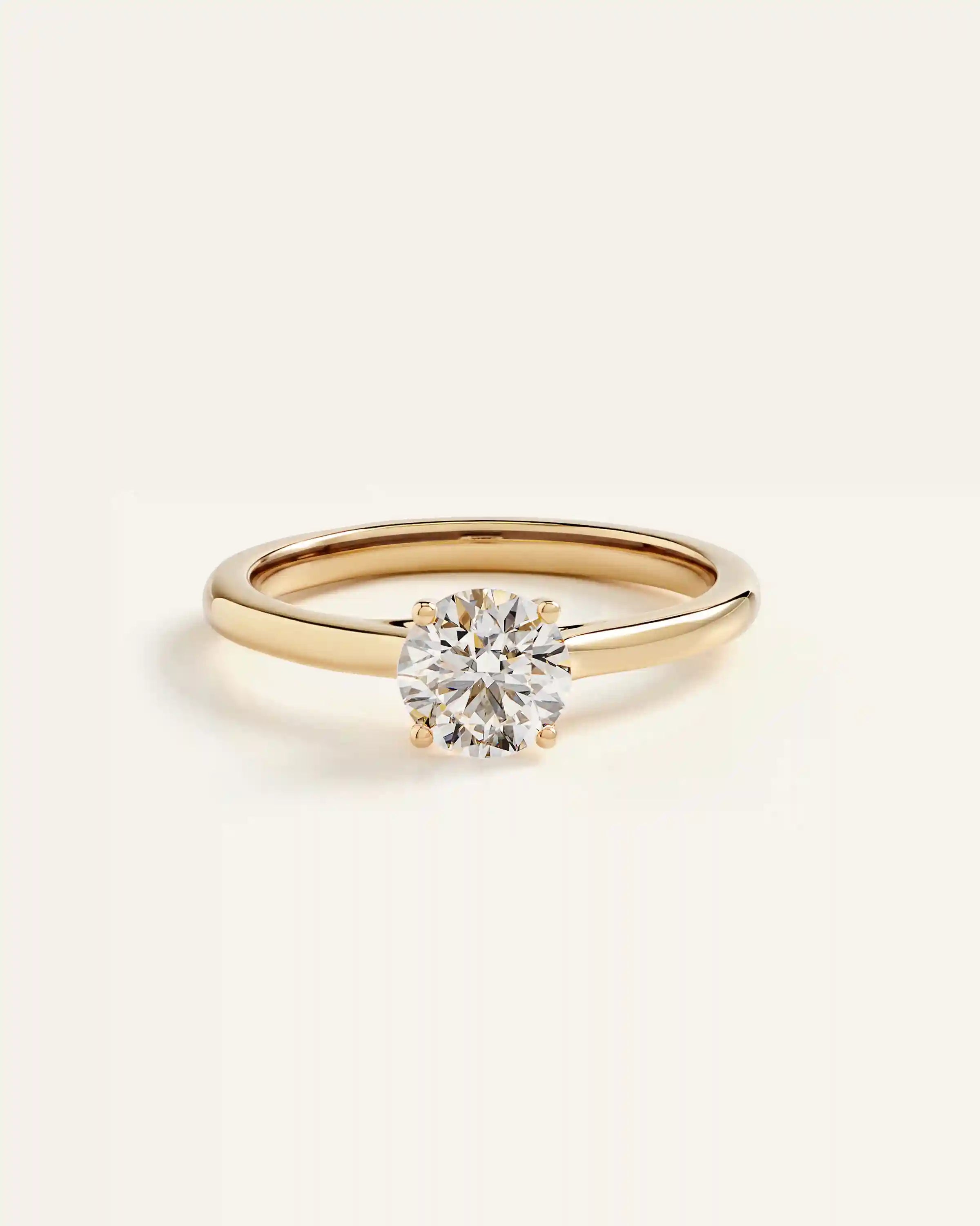 Lab Grown Diamond Round Trellis Cathedral Engagement Ring - 1ct