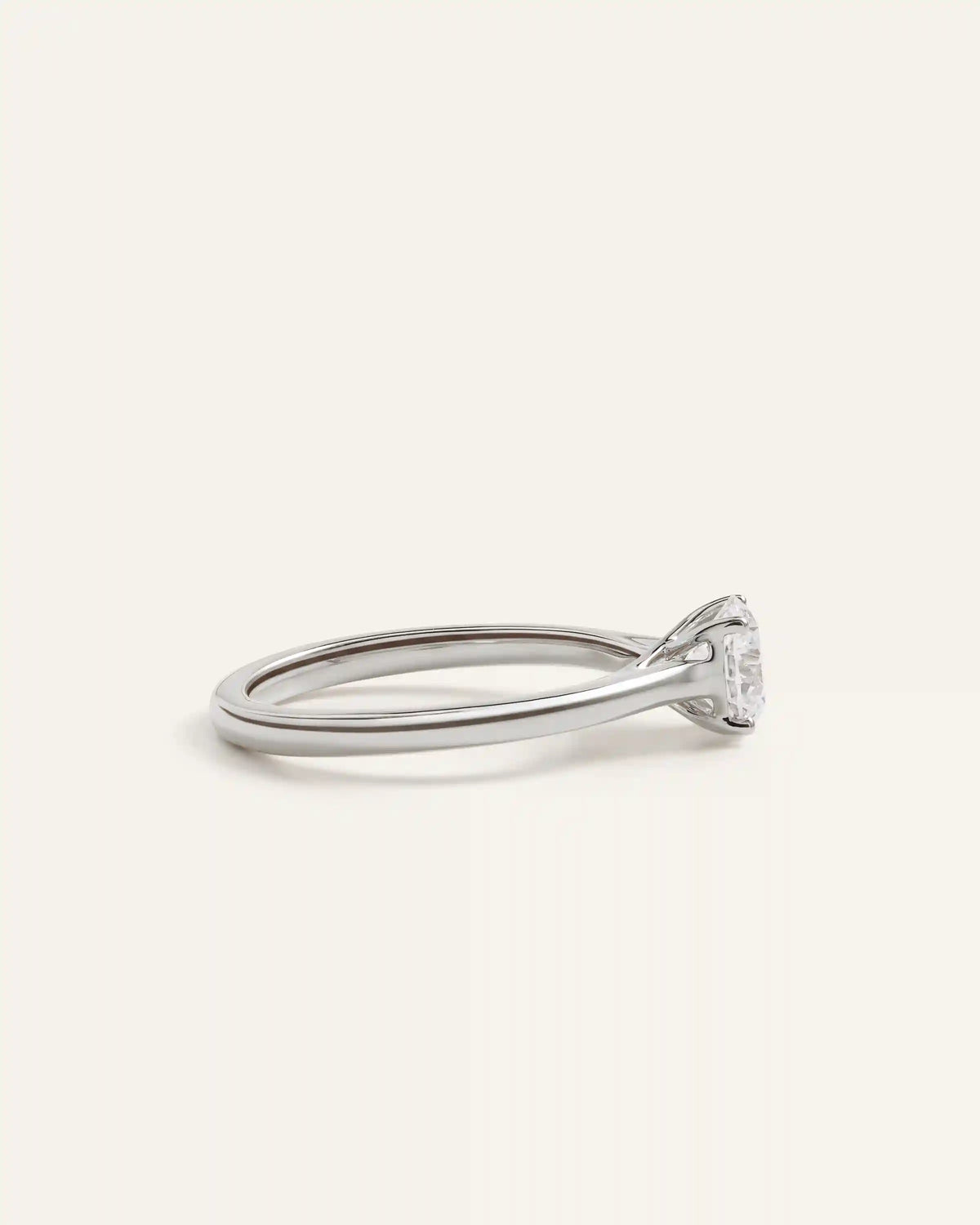 Lab Grown Diamond Round Trellis Cathedral Engagement Ring - 1ct