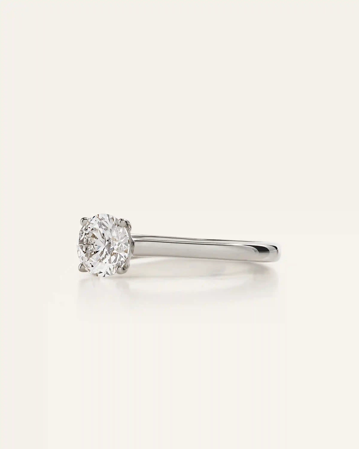 Lab Grown Diamond Round Trellis Cathedral Engagement Ring - 1ct