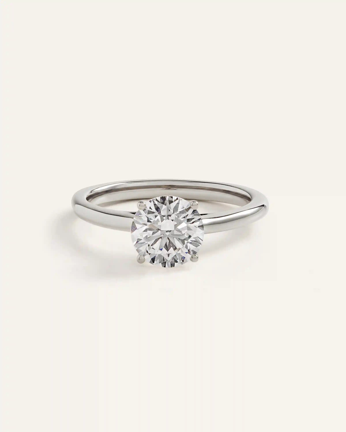 Lab Grown Diamond Round Trellis Cathedral Engagement Ring - 1.5ct