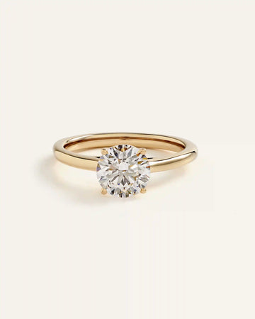 Lab Grown Diamond Round Trellis Cathedral Engagement Ring - 1.5ct