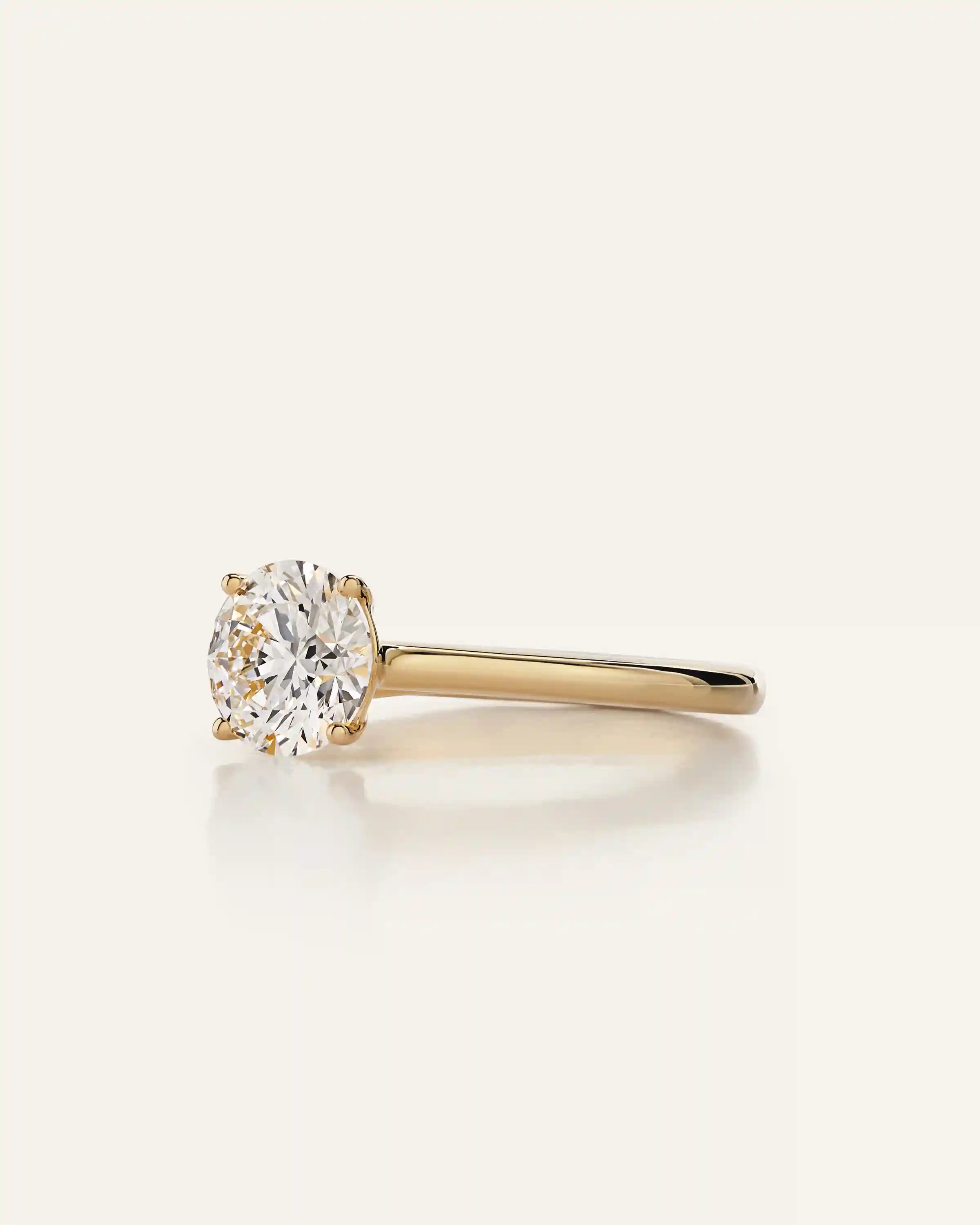 Lab Grown Diamond Round Trellis Cathedral Engagement Ring - 1.5ct