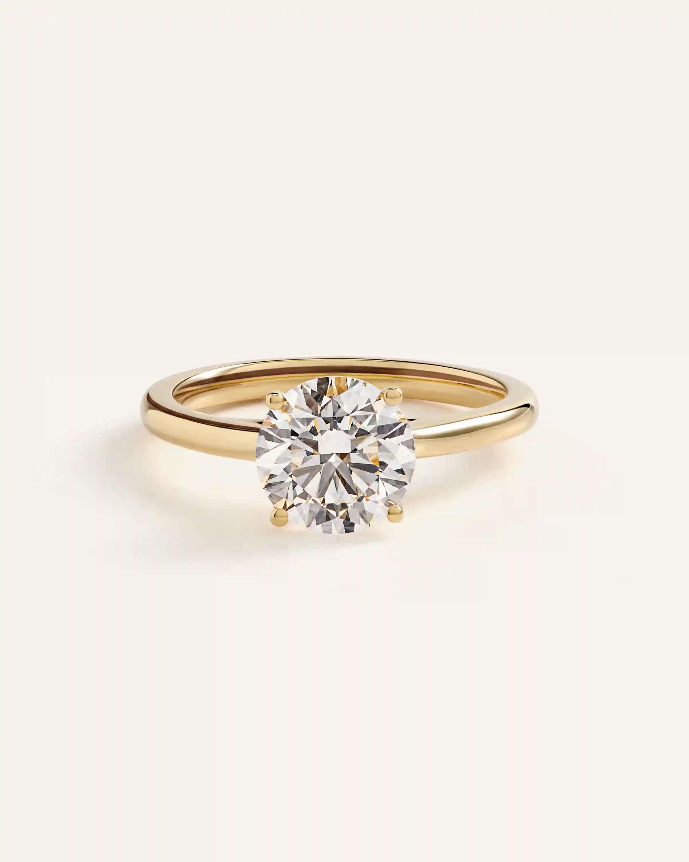 Lab Grown Diamond Round Trellis Cathedral Engagement Ring - 2ct