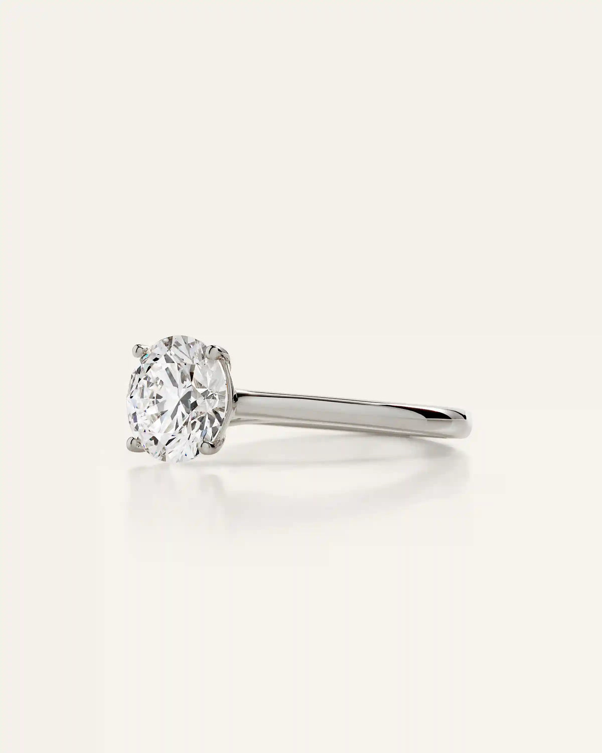 Lab Grown Diamond Round Trellis Cathedral Engagement Ring - 2ct