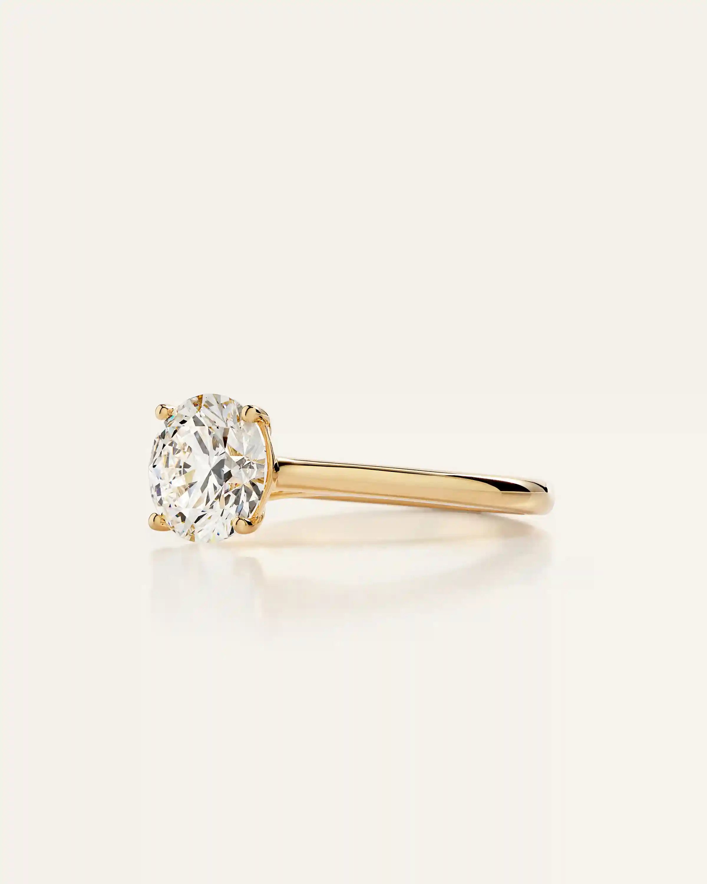 Lab Grown Diamond Round Trellis Cathedral Engagement Ring - 2ct
