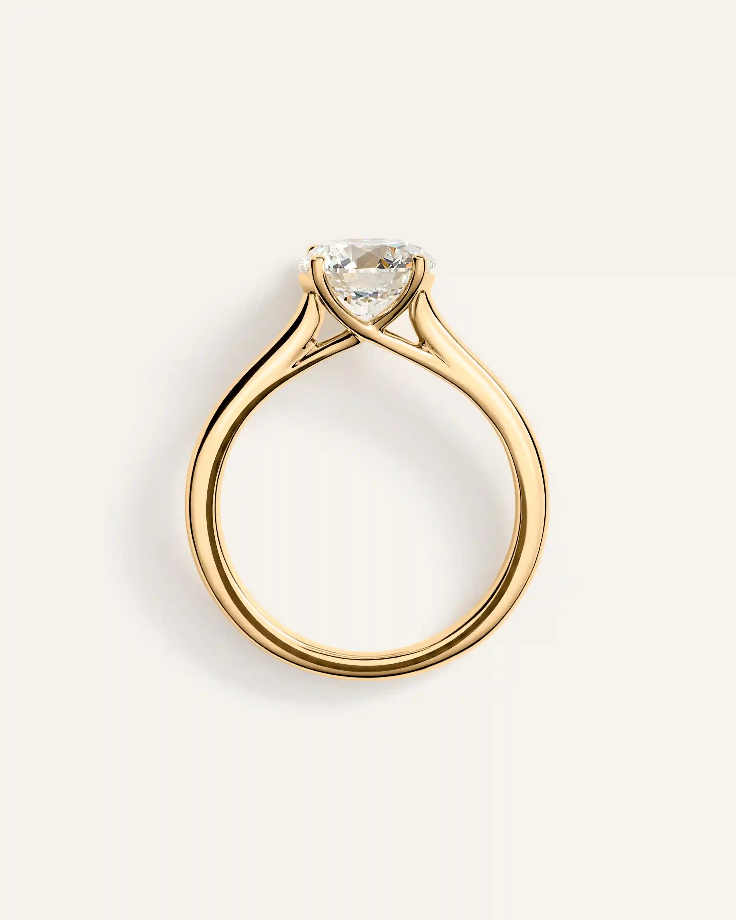 Lab Grown Diamond Round Trellis Cathedral Engagement Ring - 2ct
