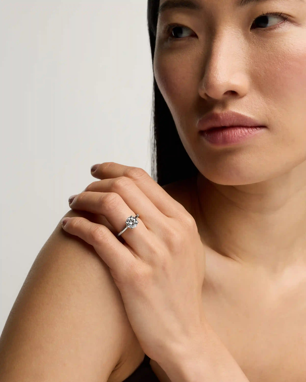 Lab Grown Diamond Round Trellis Cathedral Engagement Ring - 2ct