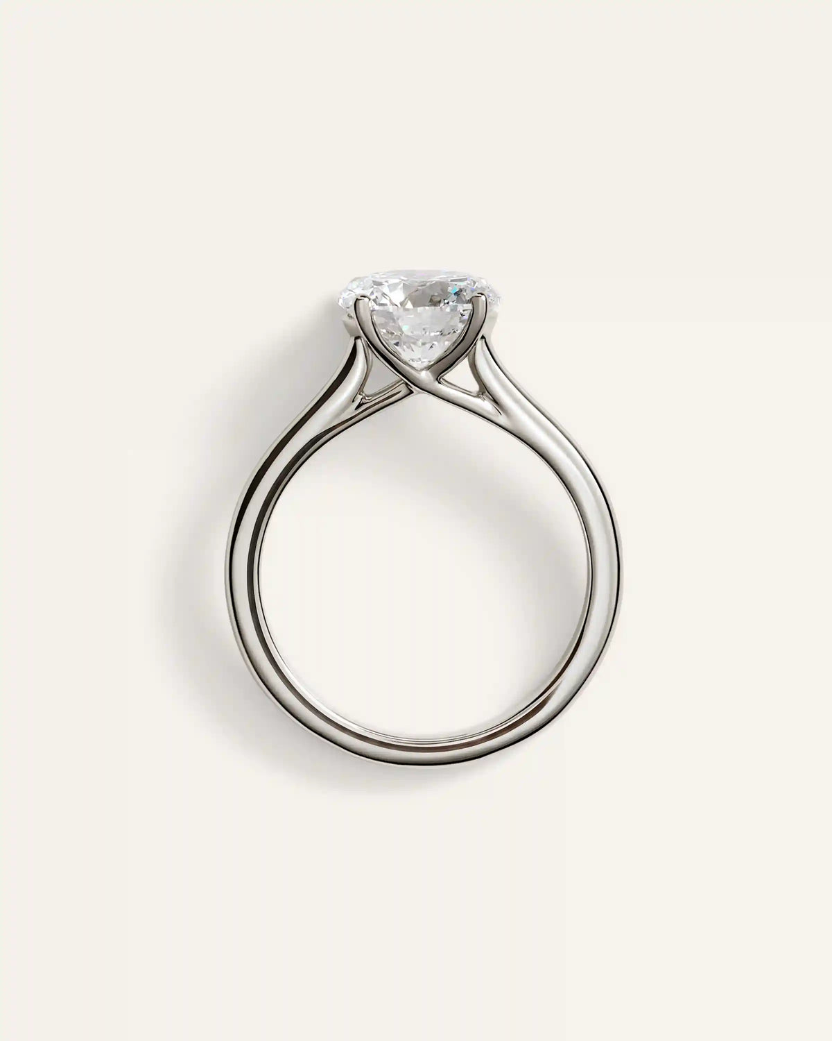 Lab Grown Diamond Round Trellis Cathedral Engagement Ring - 2.5ct