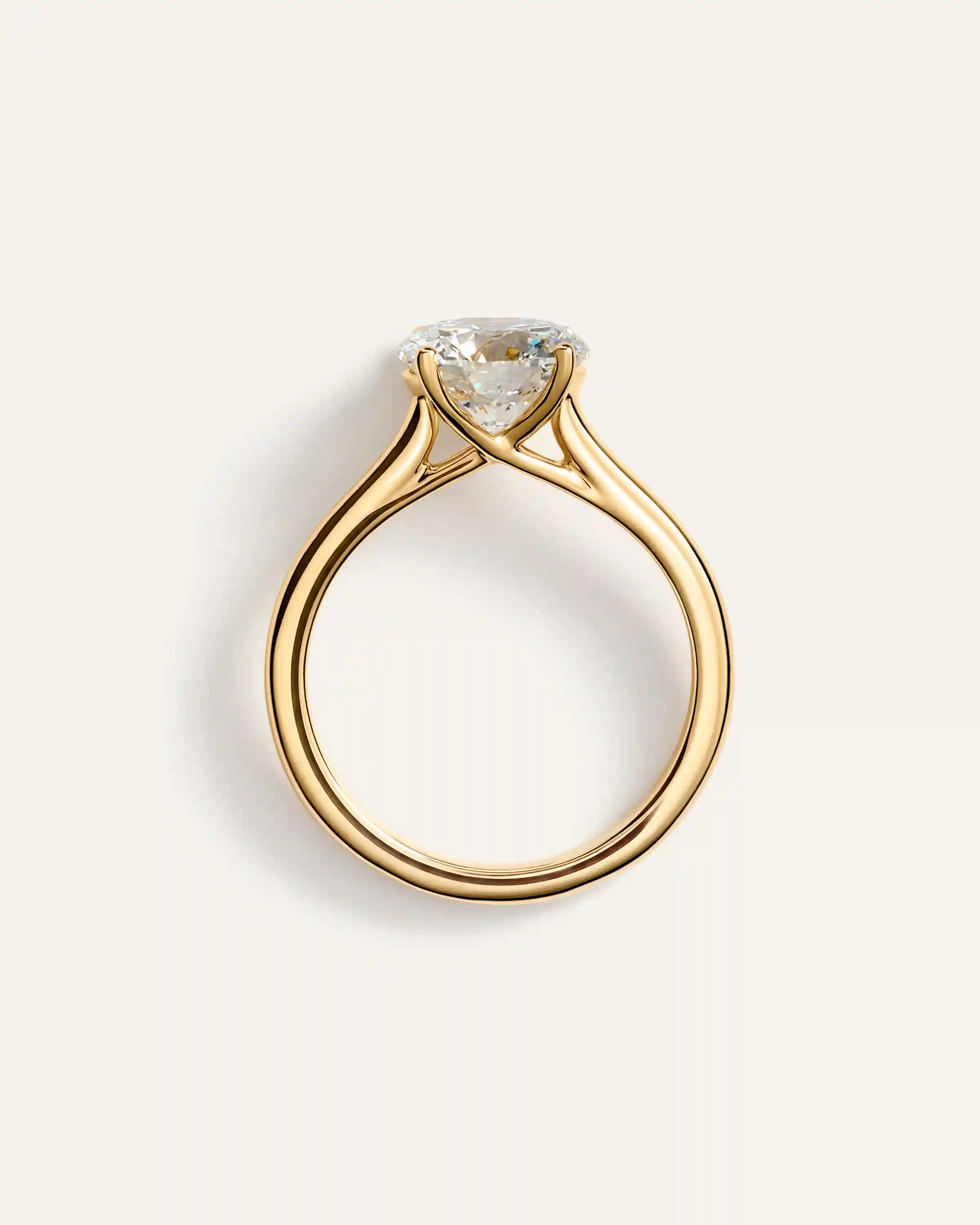 Lab Grown Diamond Round Trellis Cathedral Engagement Ring - 2.5ct