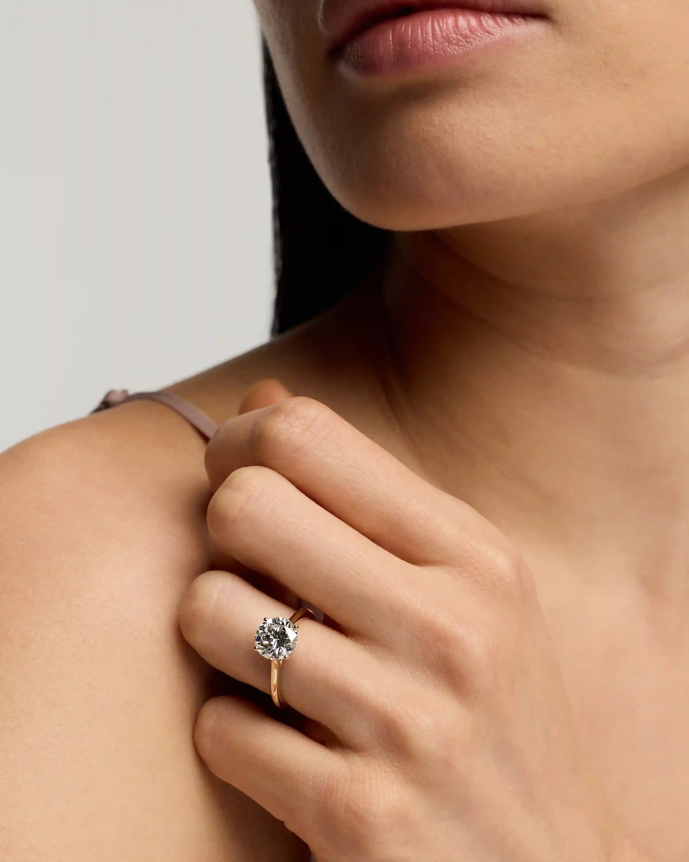 Lab Grown Diamond Round Trellis Cathedral Engagement Ring - 2.5ct