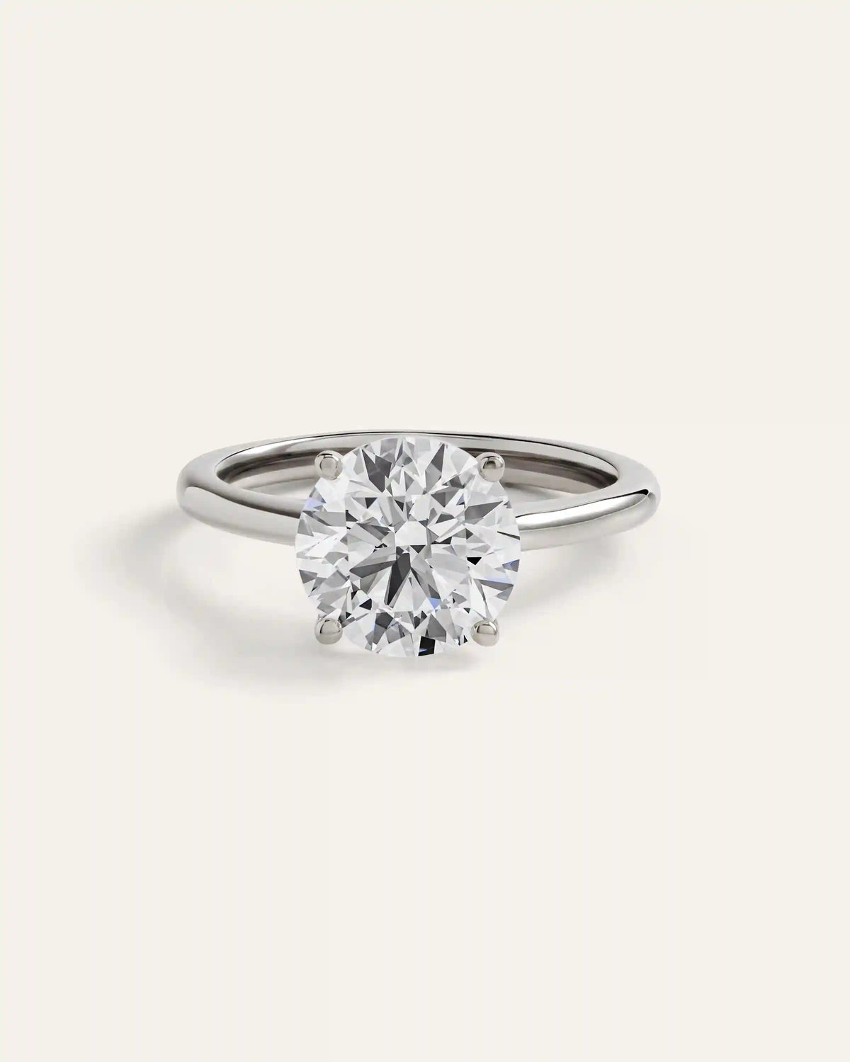 Lab Grown Diamond Round Trellis Cathedral Engagement Ring - 3ct