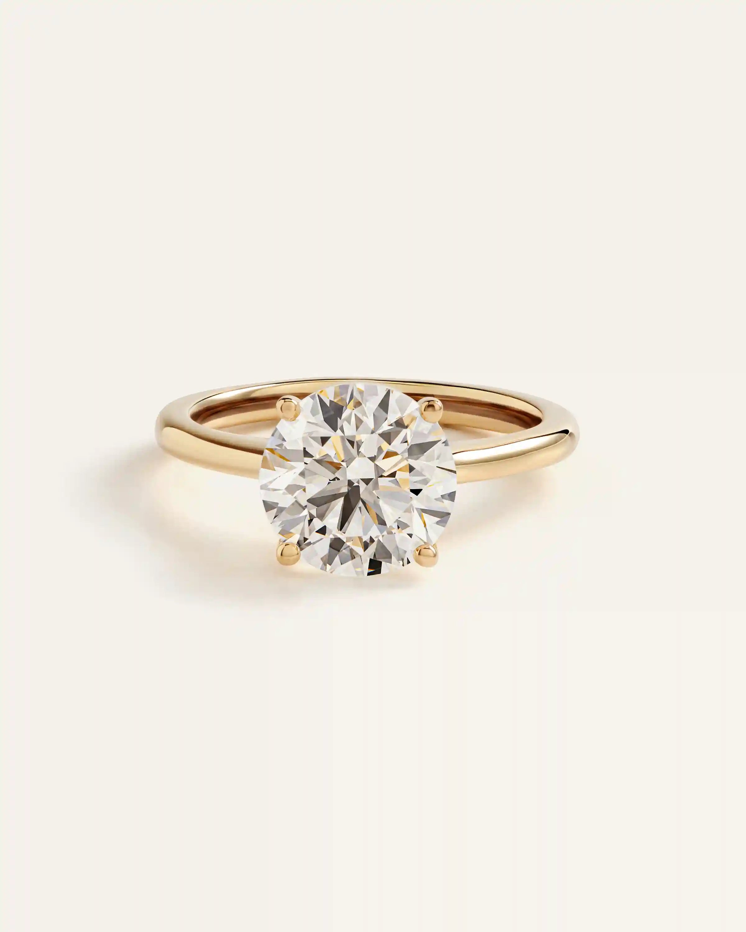 Lab Grown Diamond Round Trellis Cathedral Engagement Ring - 3ct