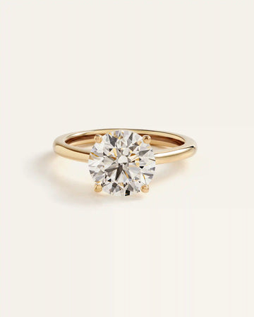 Lab Grown Diamond Round Trellis Cathedral Engagement Ring - 3ct