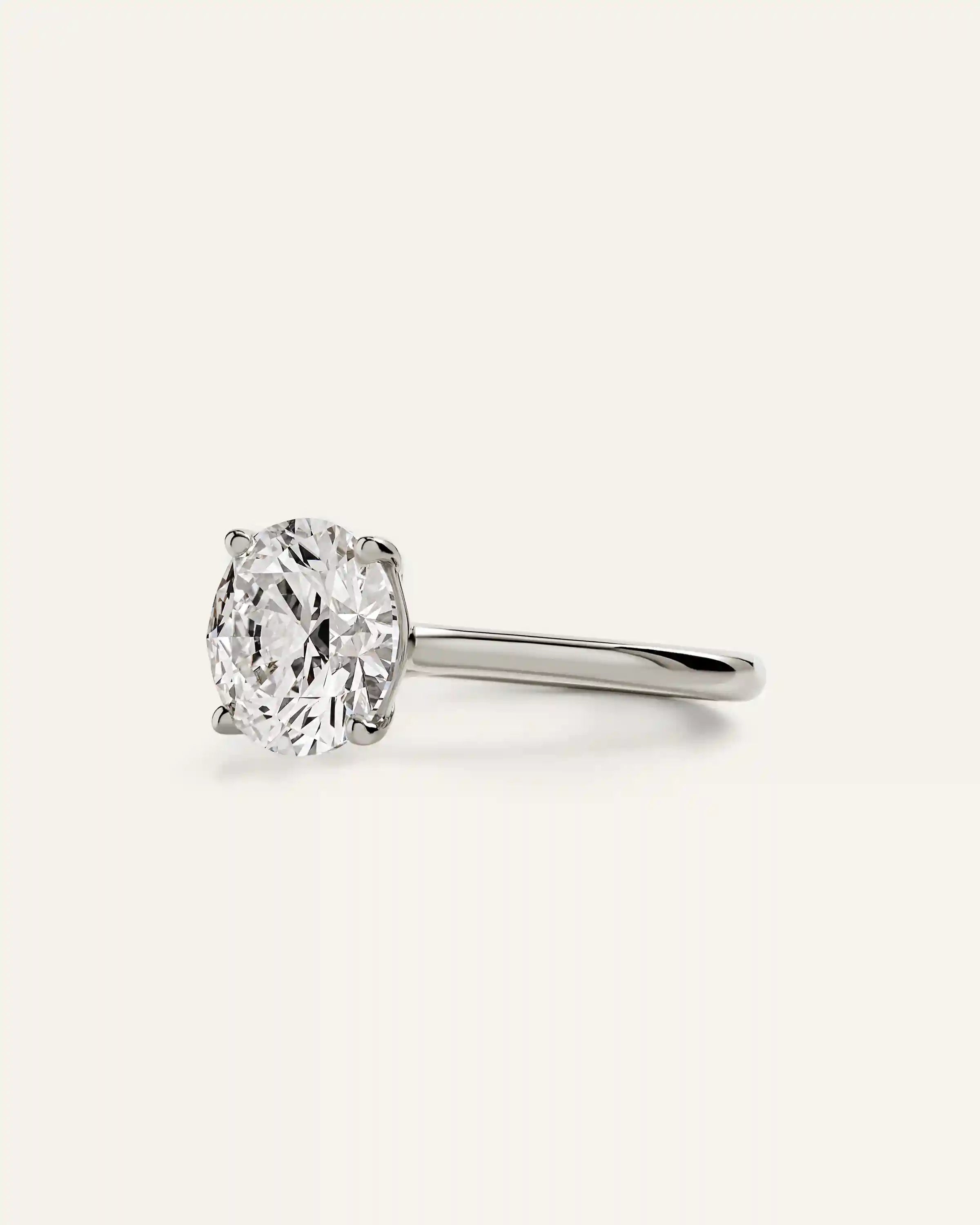 Lab Grown Diamond Round Trellis Cathedral Engagement Ring - 3ct