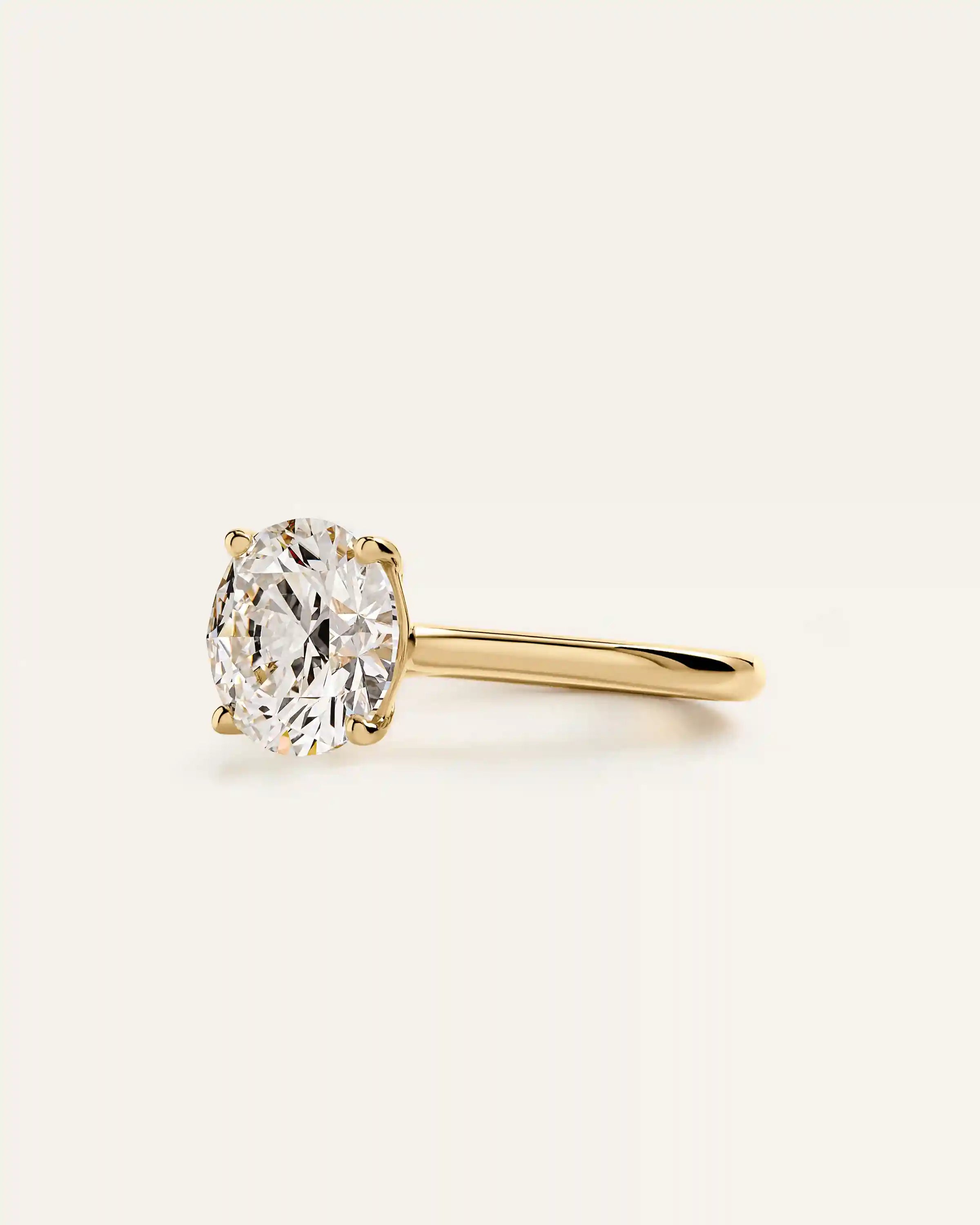 Lab Grown Diamond Round Trellis Cathedral Engagement Ring - 3ct