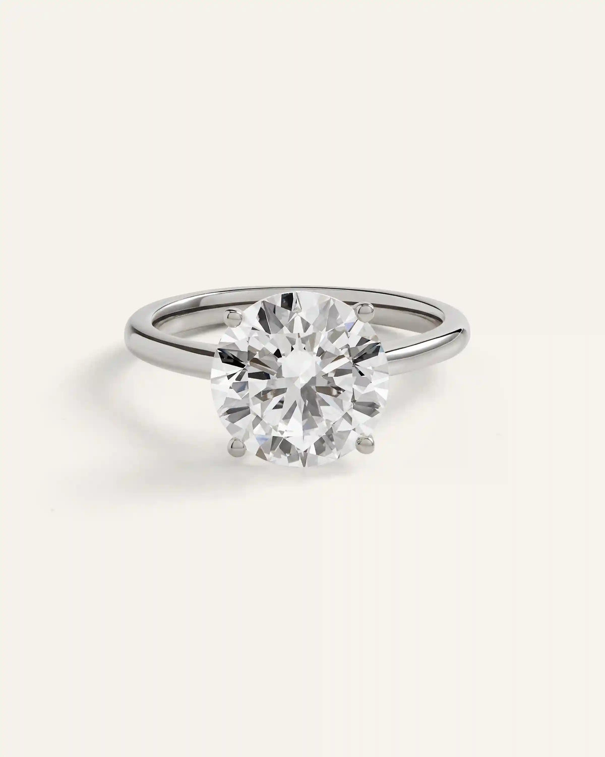 Lab Grown Diamond Round Trellis Cathedral Engagement Ring - 4ct