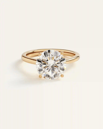 Lab Grown Diamond Round Trellis Cathedral Engagement Ring - 4ct