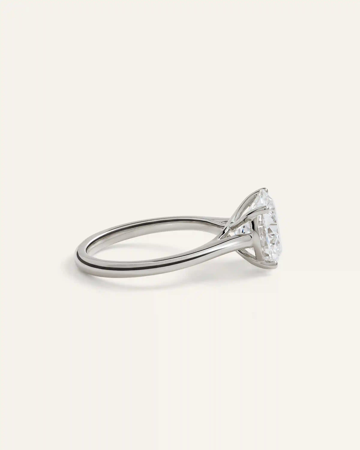 Lab Grown Diamond Round Trellis Cathedral Engagement Ring - 4ct