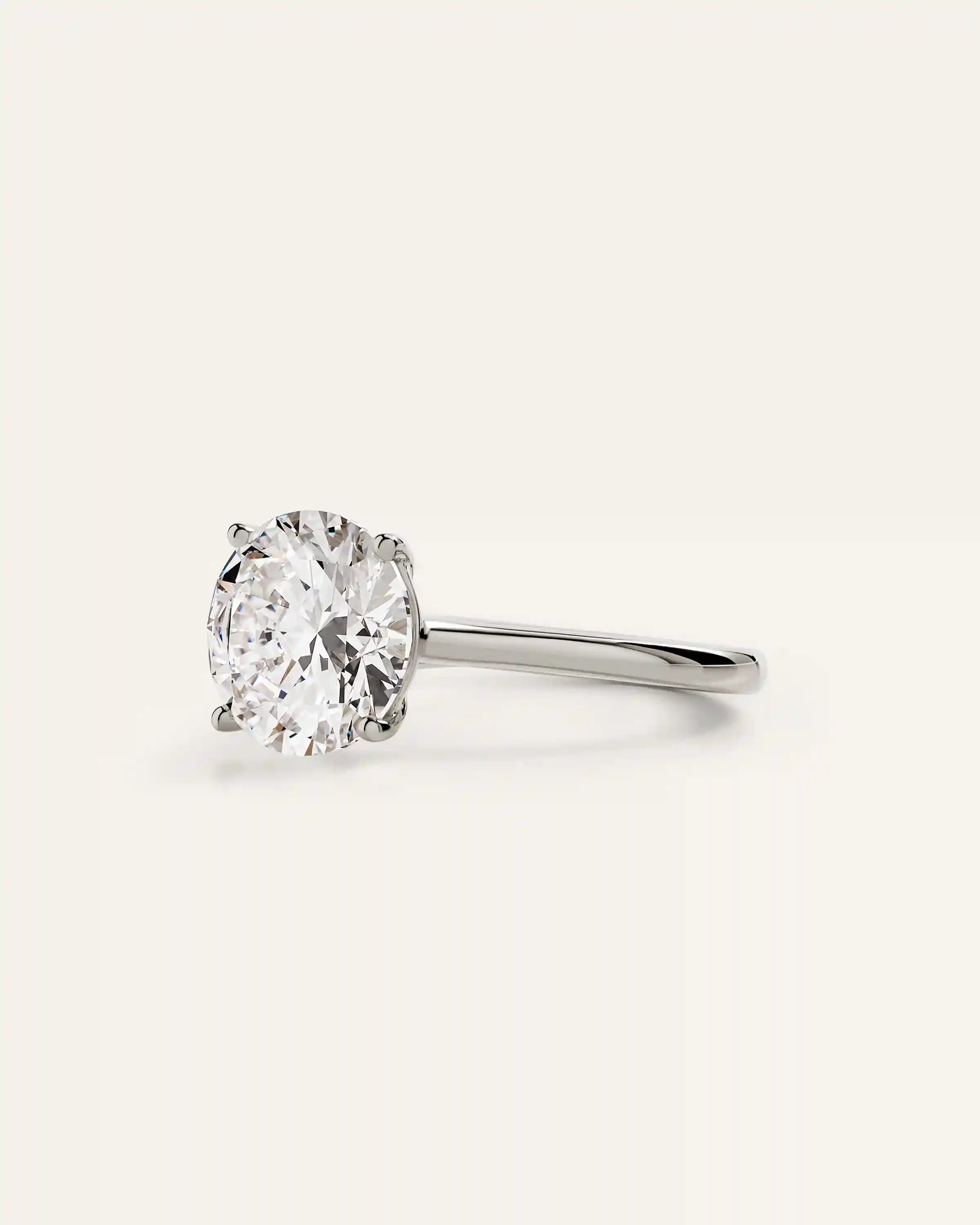 Lab Grown Diamond Round Trellis Cathedral Engagement Ring - 4ct