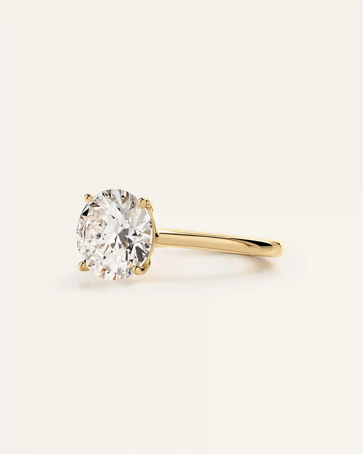 Lab Grown Diamond Round Trellis Cathedral Engagement Ring - 4ct