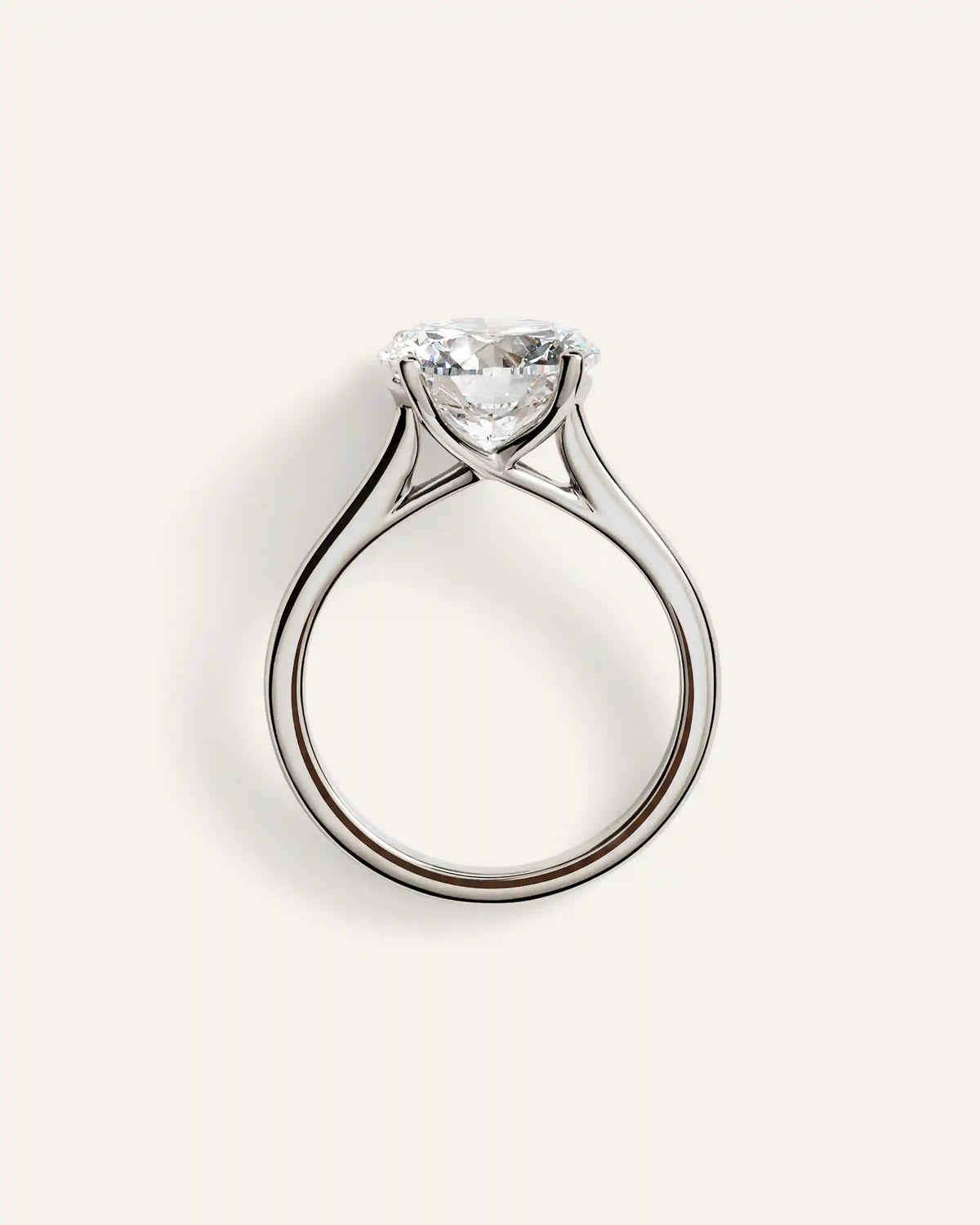 Lab Grown Diamond Round Trellis Cathedral Engagement Ring - 4ct