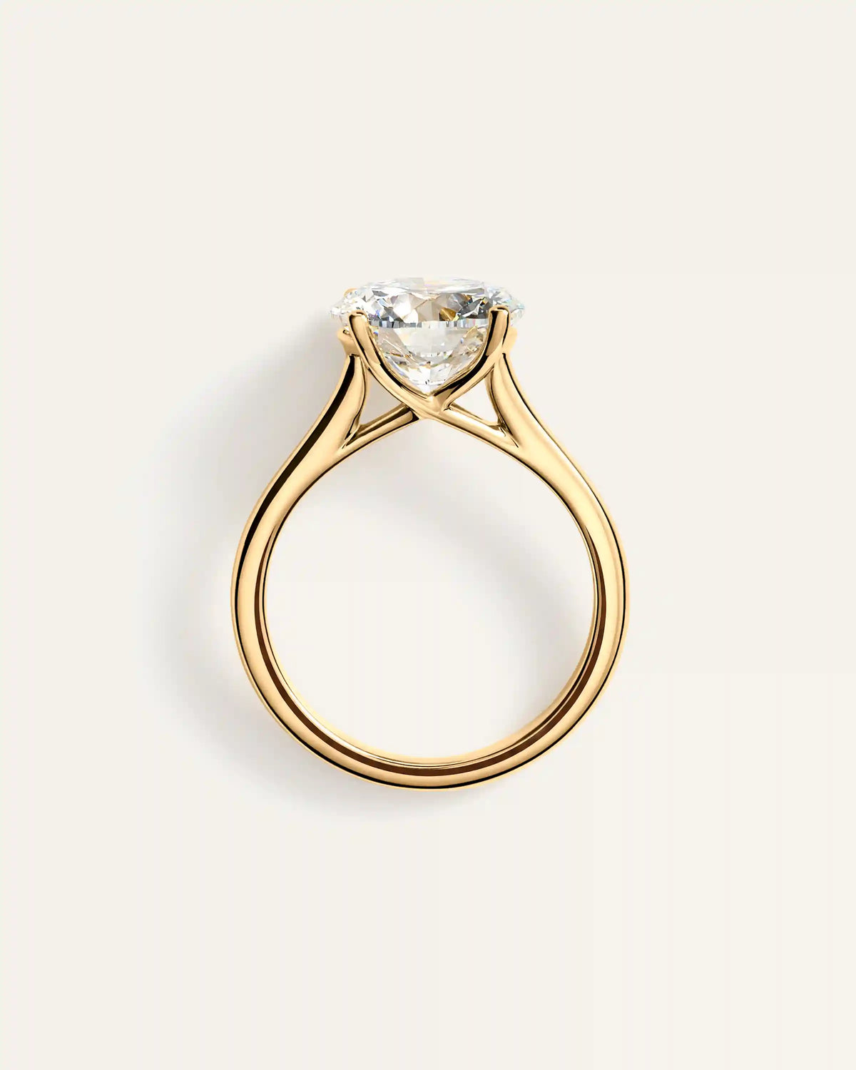 Lab Grown Diamond Round Trellis Cathedral Engagement Ring - 4ct