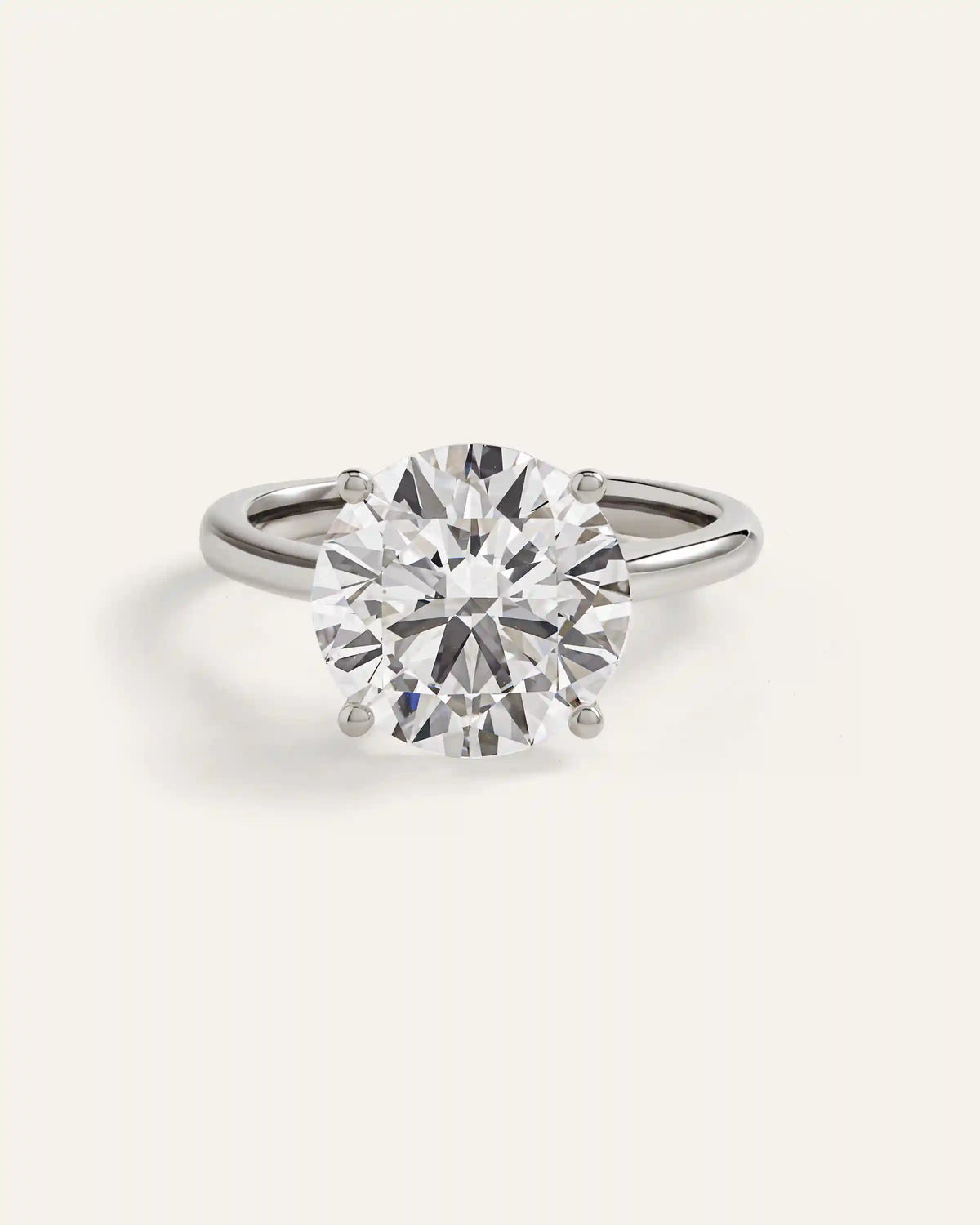 Lab Grown Diamond Round Trellis Cathedral Engagement Ring - 5ct