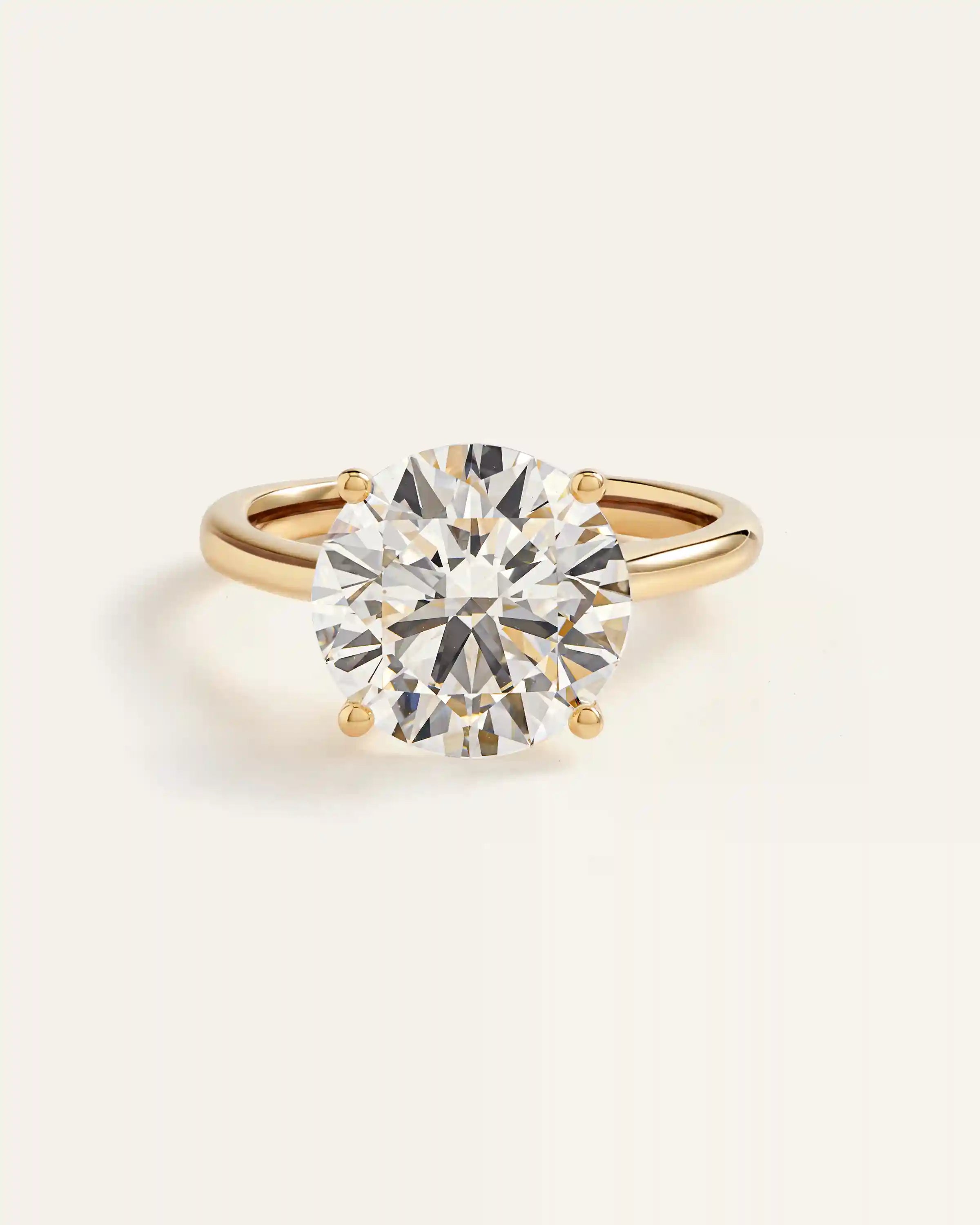 Lab Grown Diamond Round Trellis Cathedral Engagement Ring - 5ct