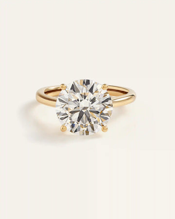 Lab Grown Diamond Round Trellis Cathedral Engagement Ring - 5ct