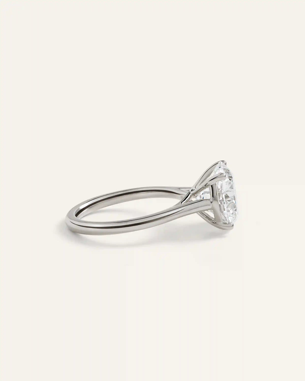 Lab Grown Diamond Round Trellis Cathedral Engagement Ring - 5ct