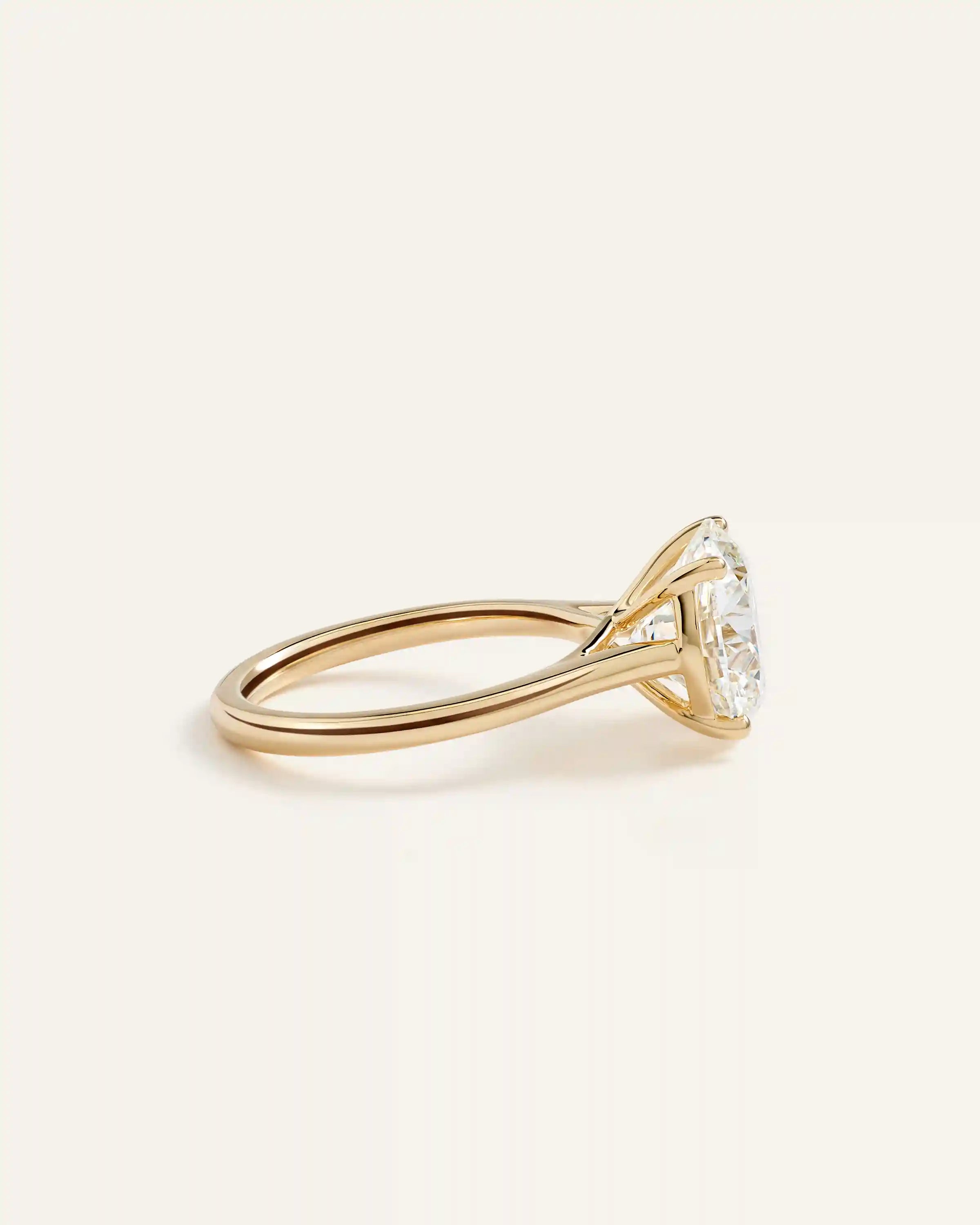 Lab Grown Diamond Round Trellis Cathedral Engagement Ring - 5ct