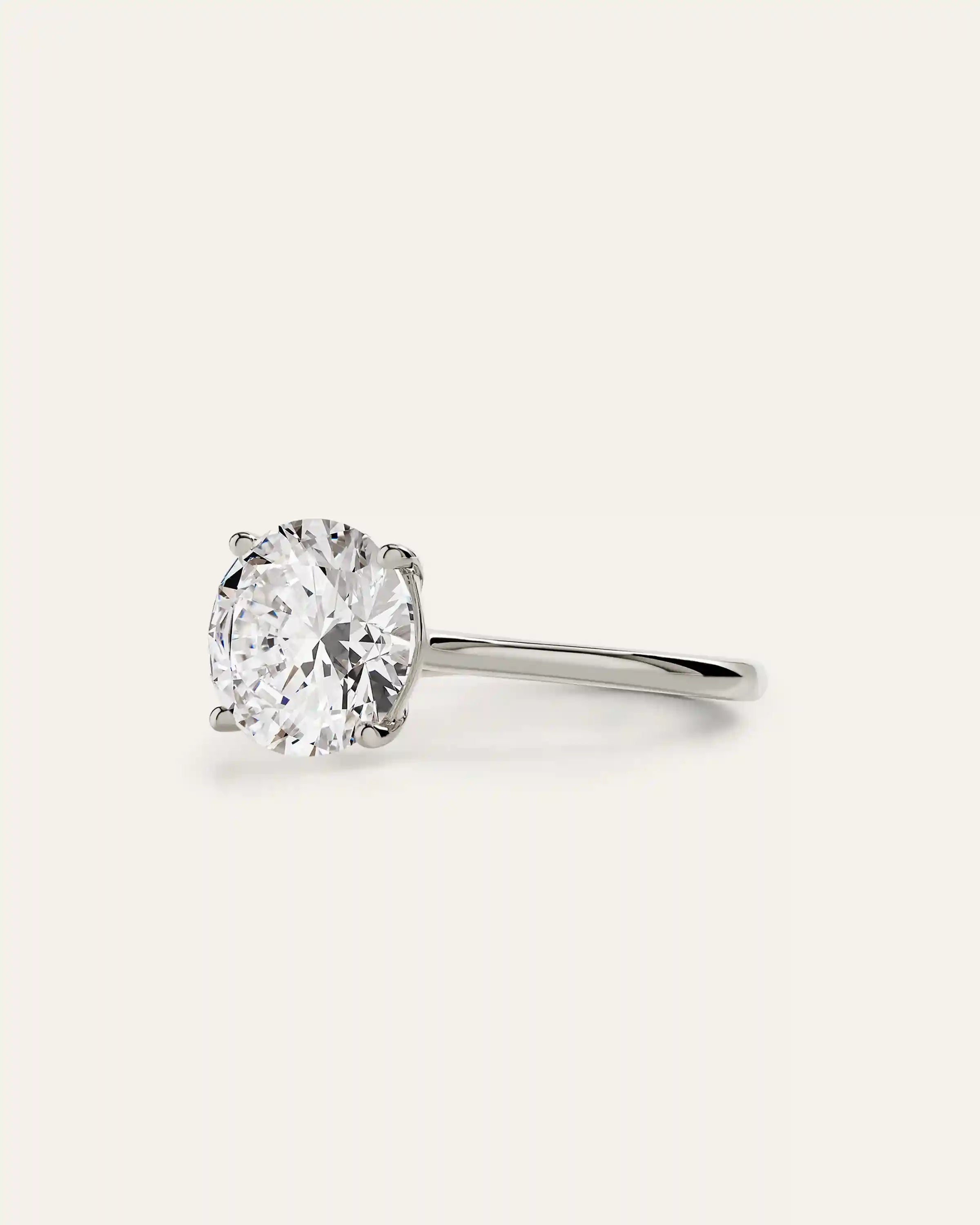 Lab Grown Diamond Round Trellis Cathedral Engagement Ring - 5ct