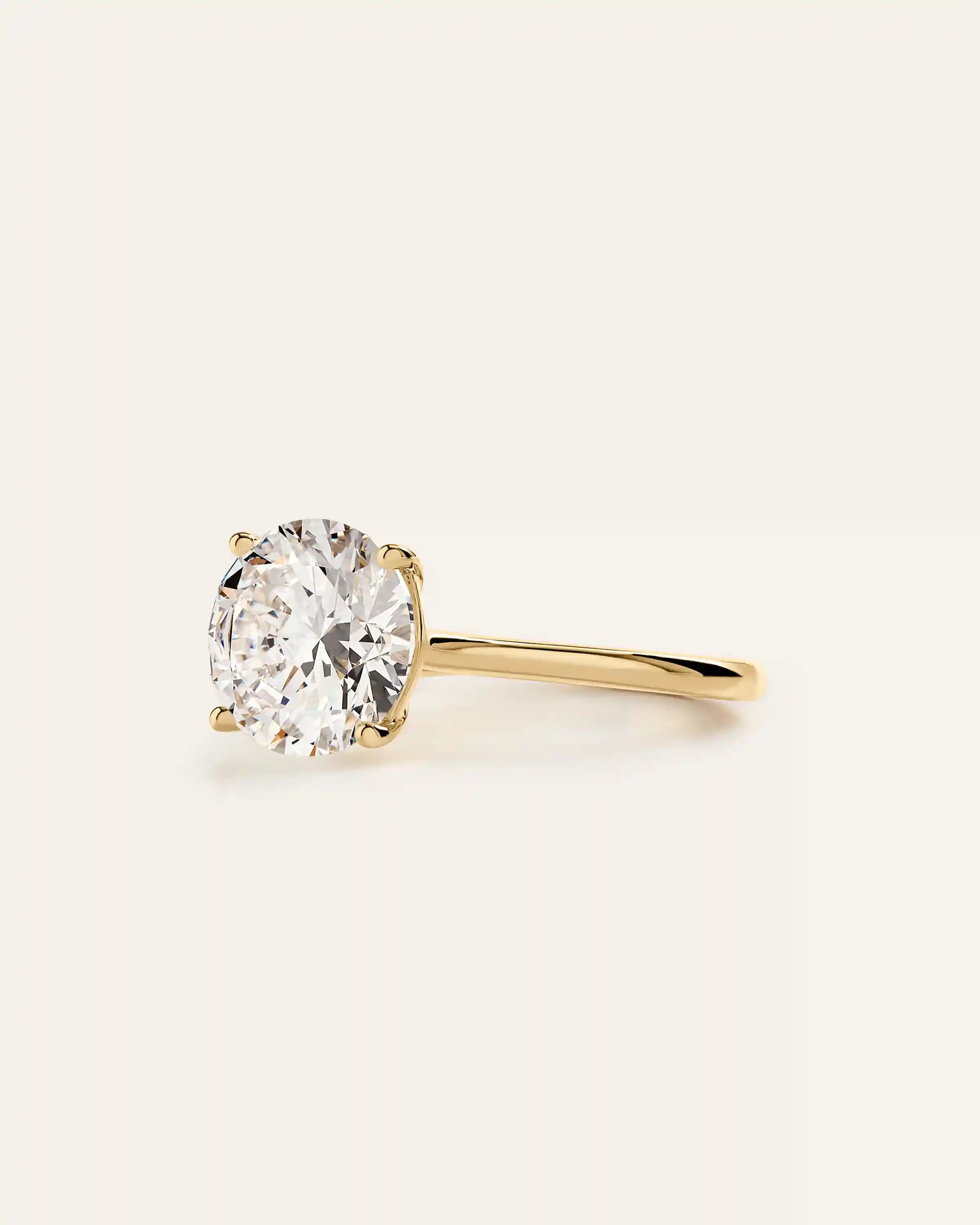 Lab Grown Diamond Round Trellis Cathedral Engagement Ring - 5ct