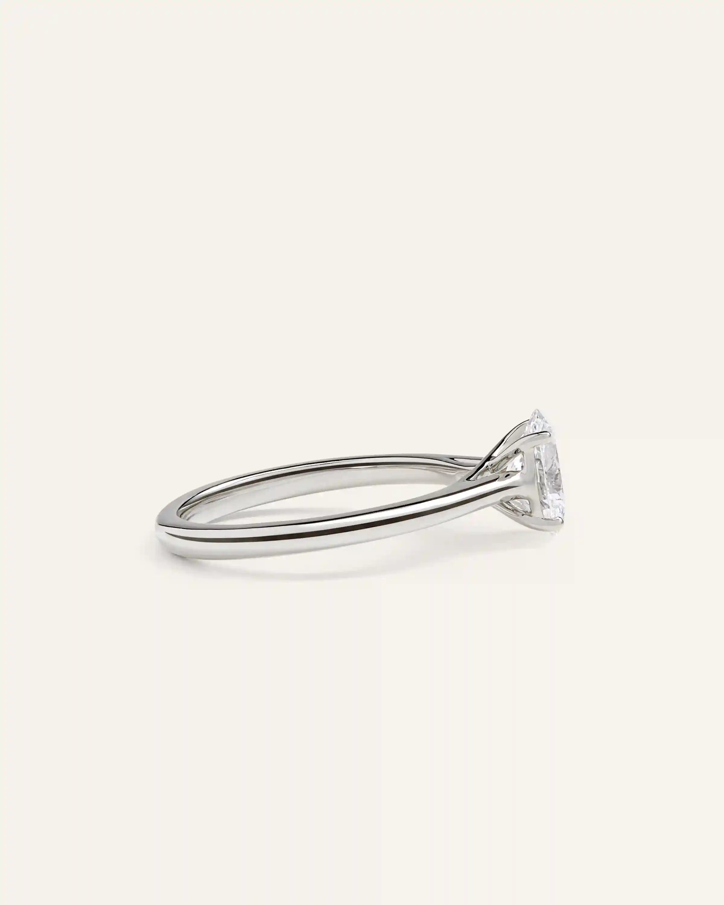 Lab Grown Diamond Oval Trellis Cathedral Engagement Ring - 1ct