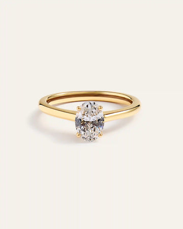 Lab Grown Diamond Oval Trellis Cathedral Engagement Ring - 1ct