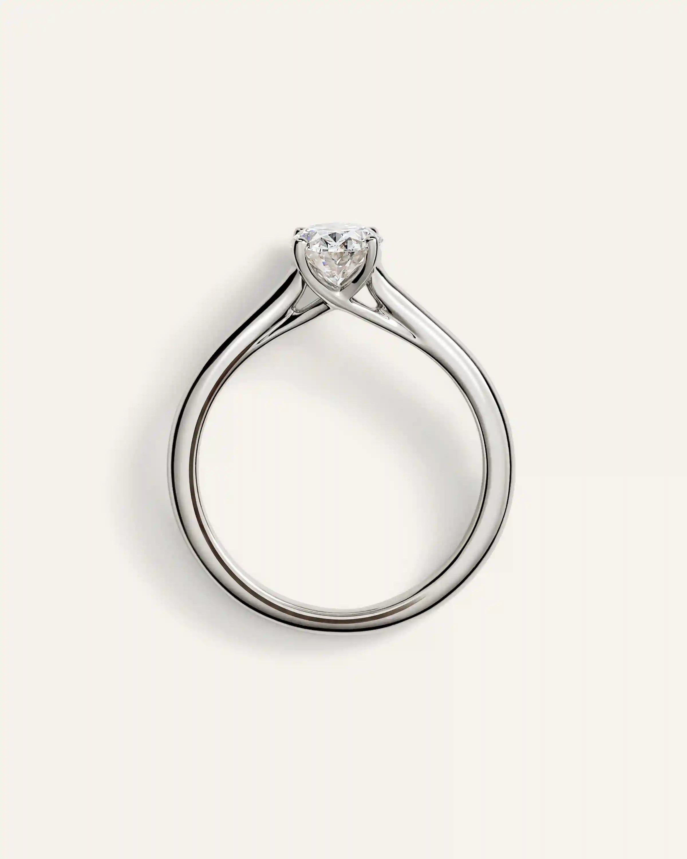 Lab Grown Diamond Oval Trellis Cathedral Engagement Ring - 1ct