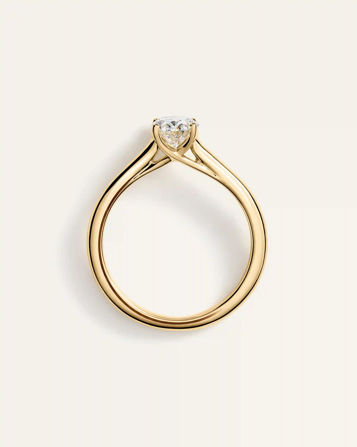 Lab Grown Diamond Oval Trellis Cathedral Engagement Ring - 1ct
