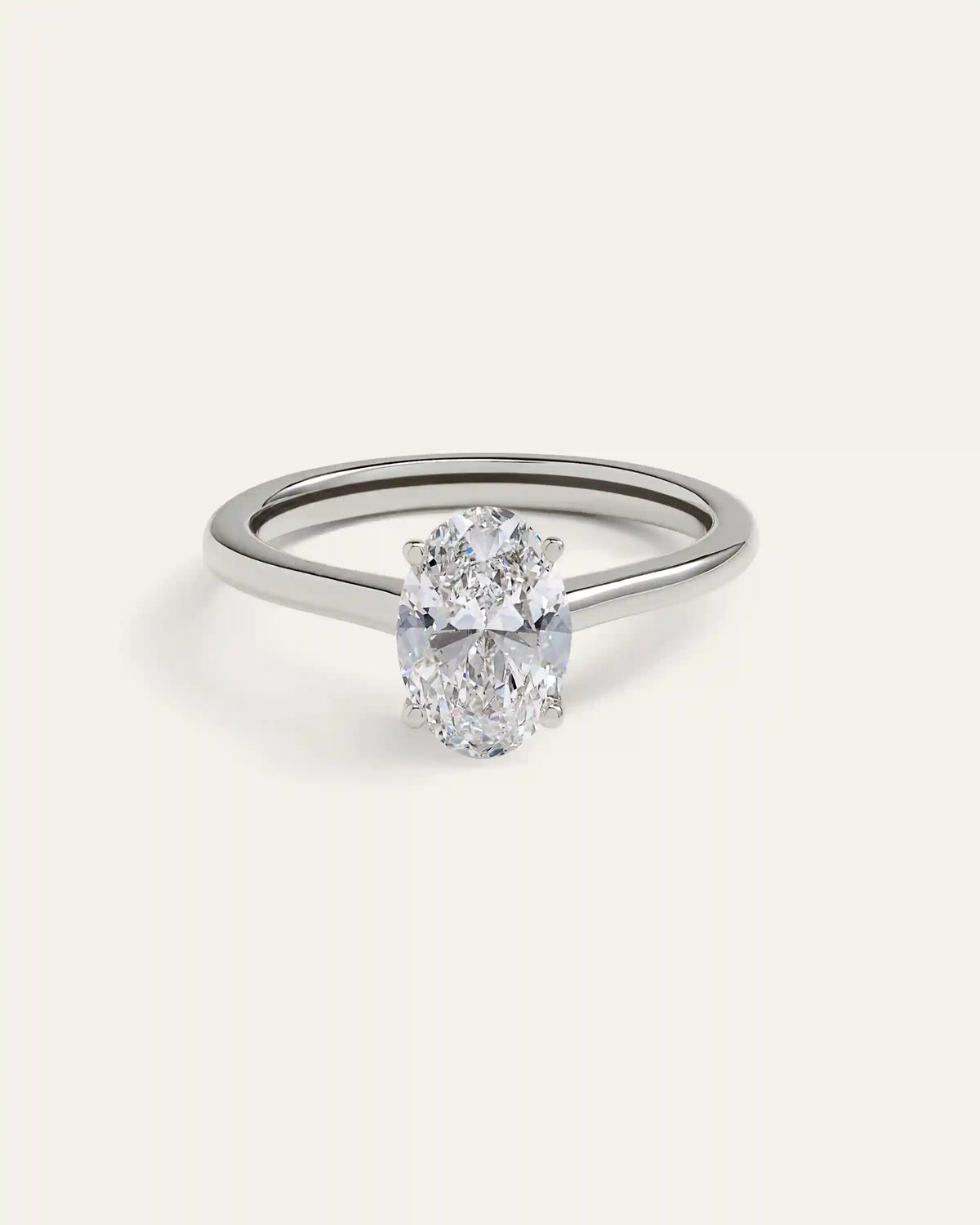 Lab Grown Diamond Oval Trellis Cathedral Engagement Ring - 1.5ct